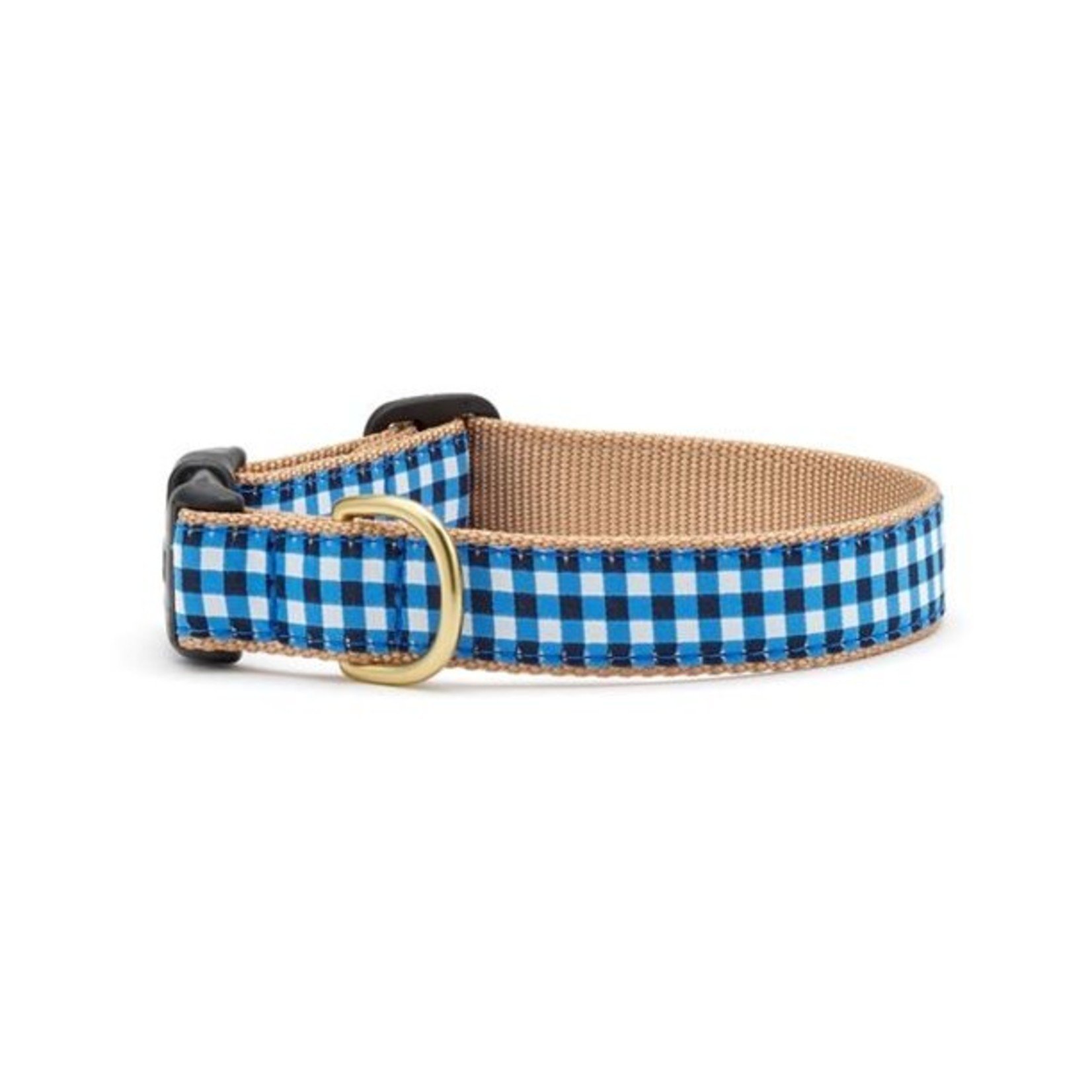 Up Country UPCOUNTRY Navy Gingham Dog Collar