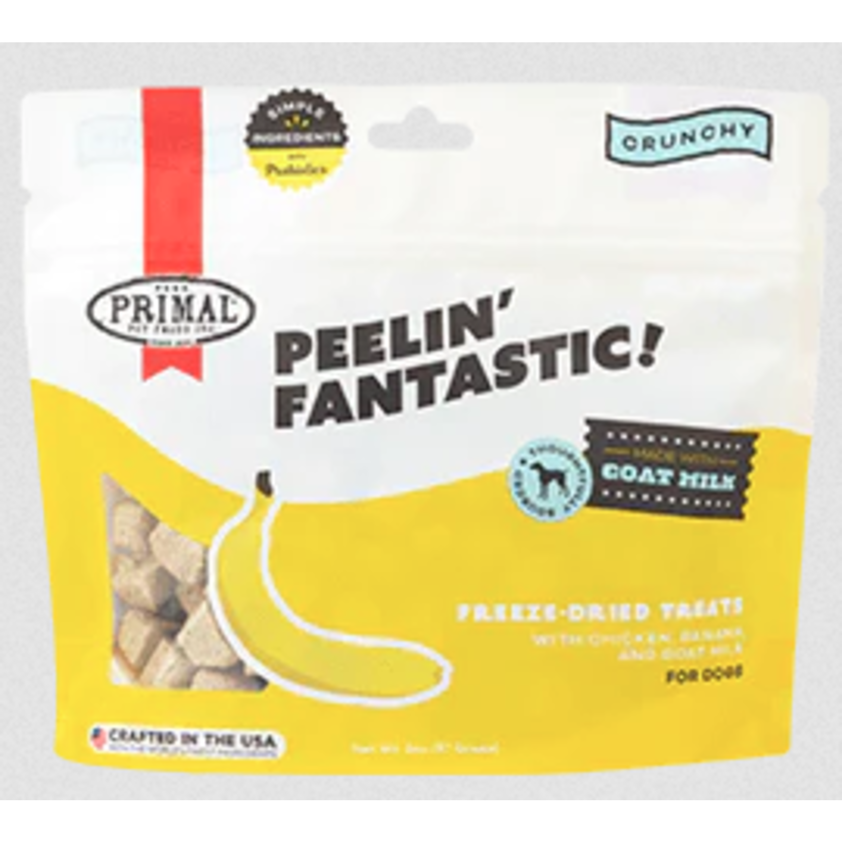 PRIMAL FD Peelin Fantastic Chicken Banana Goat Milk Dog Treat 2oz