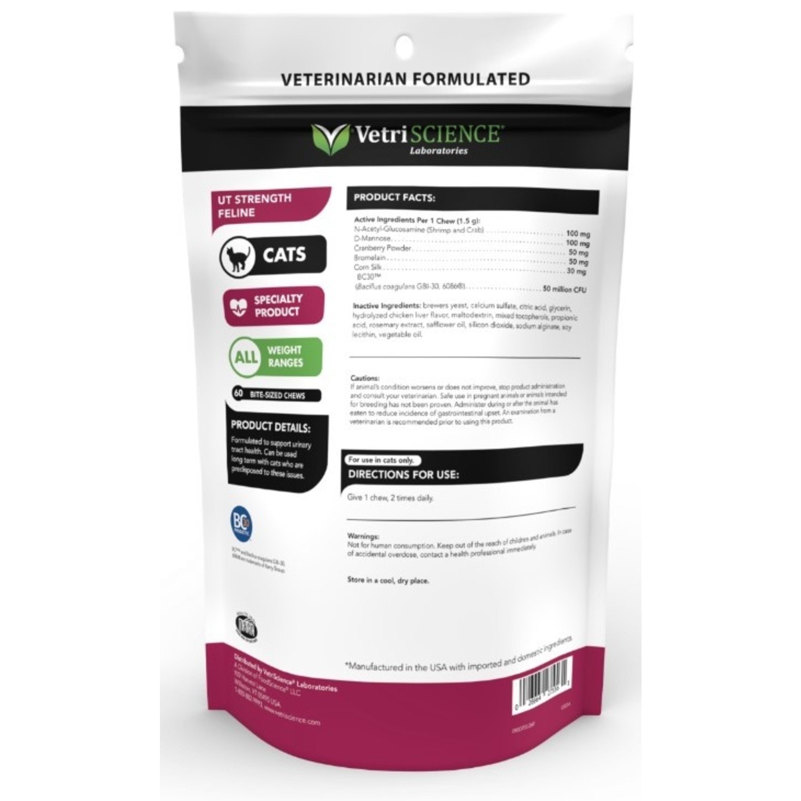 Pet Naturals / VetriScience VETRI UT Strength Cat Supplement Chews 60ct