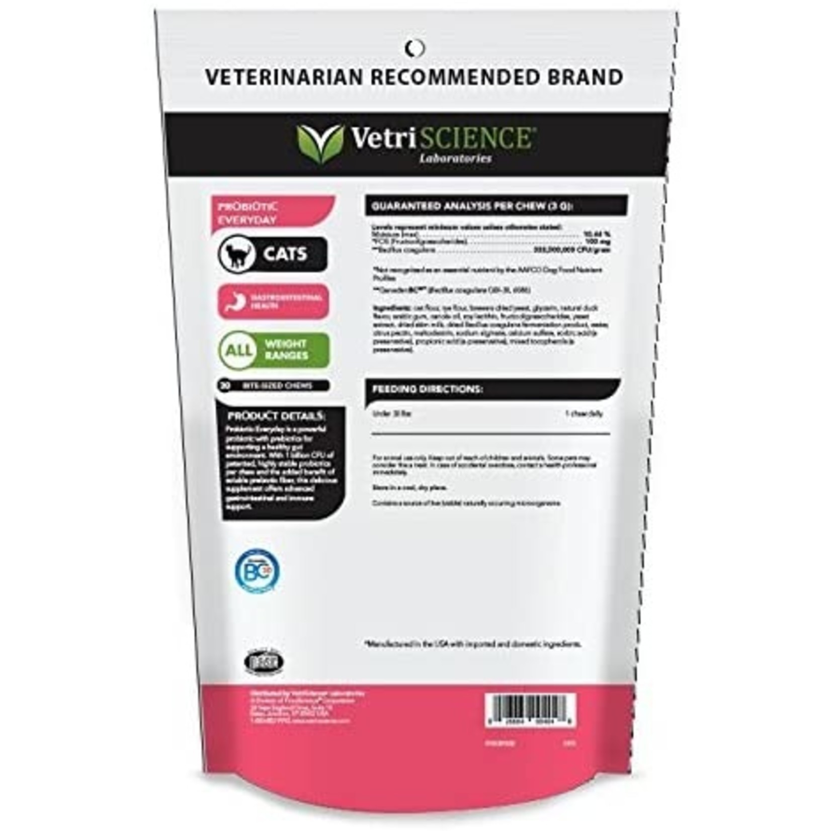 Pet Naturals / VetriScience VETRI Probiotic Cat Supplement Chews 60ct