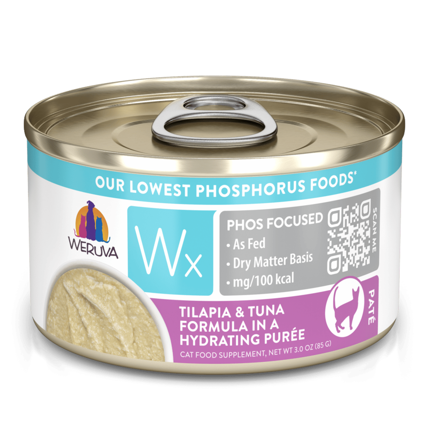 Weruva WERUVA CAT WX PHOS FOCUSED TILAPIA & TUNA PUREE 3 OZ