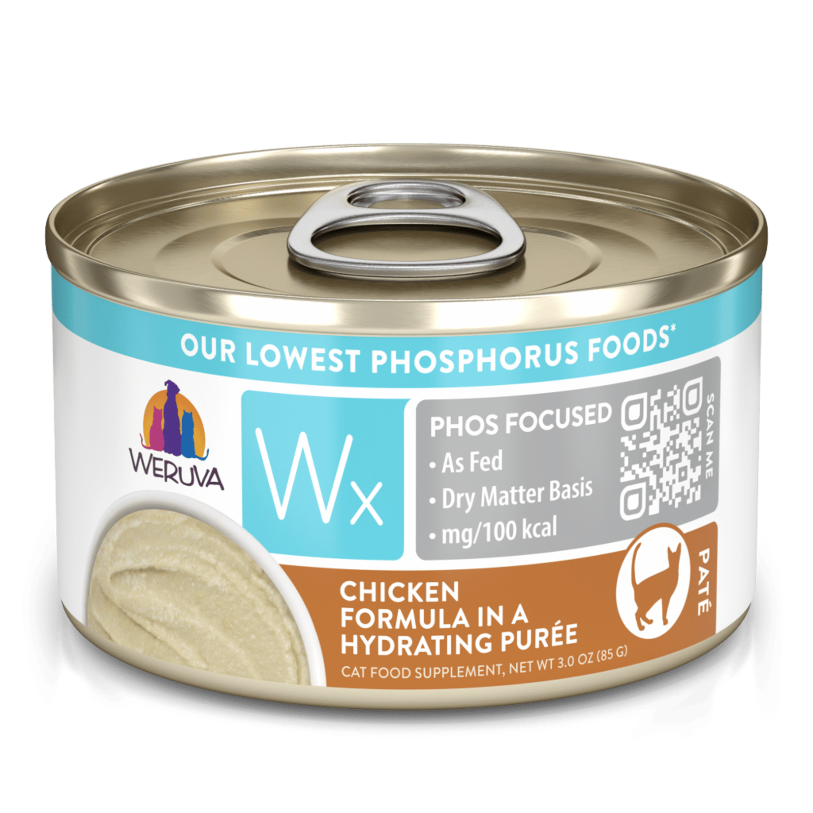 Weruva Weruva Wx Phos Focused Chicken Formula in a Hydrating Purée Wet Cat Food 3 oz