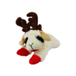 MultiPet MULTIPET Holiday Reindeer Lamb Chop Dog Toy 10"