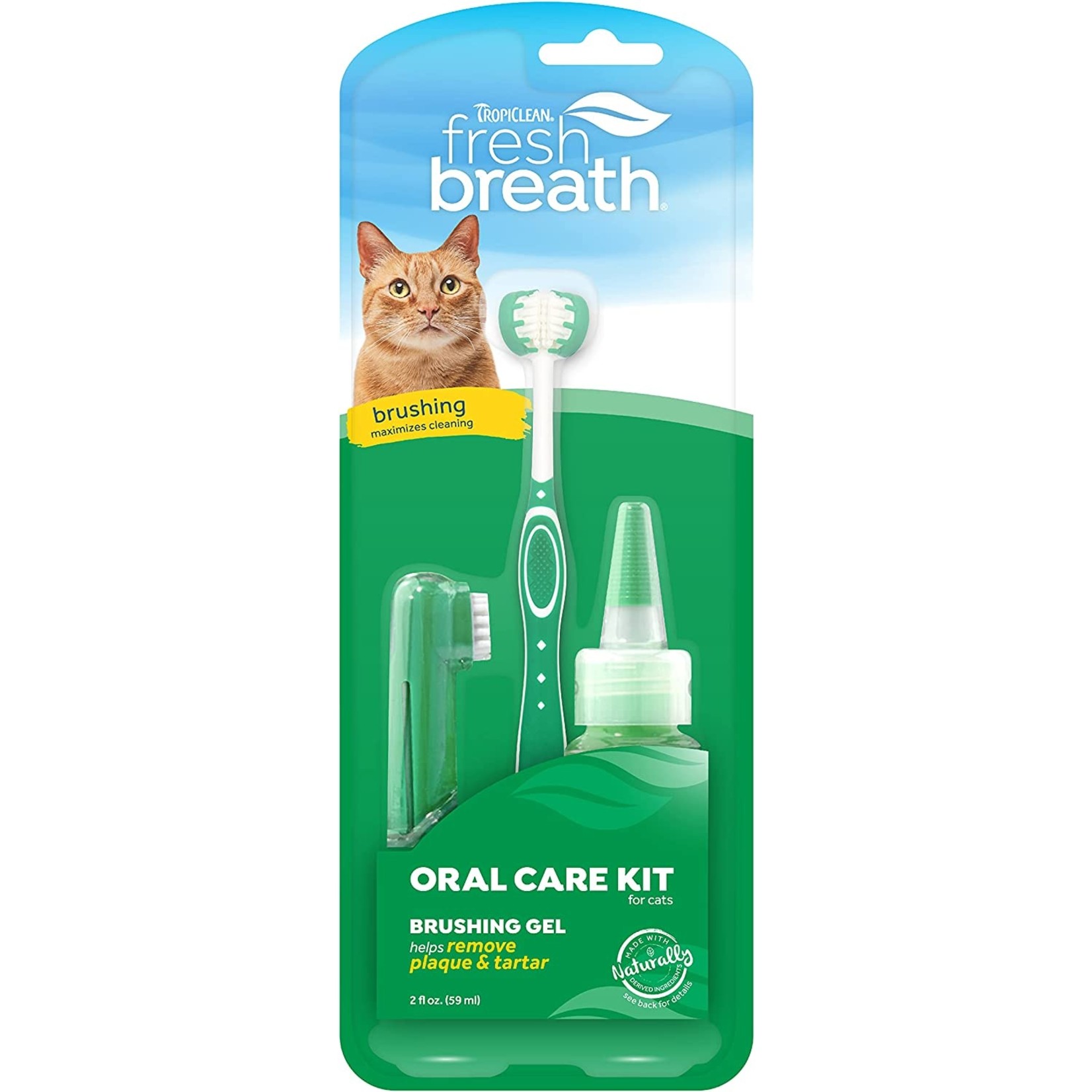 Tropiclean TropiClean Fresh Breath Plaque & Tartar Remover Cat Dental Kit 2 oz