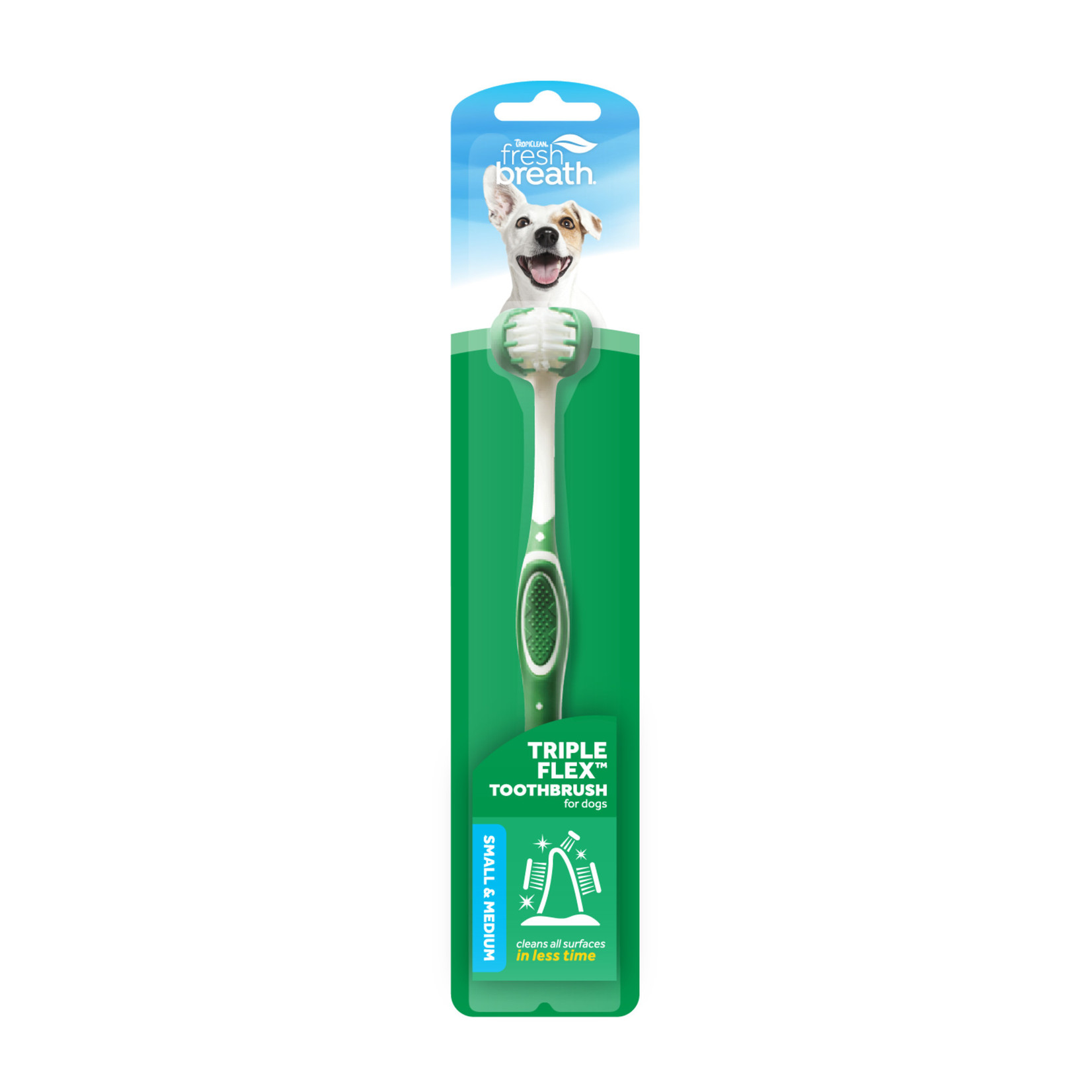 Tropiclean Tropiclean Fresh Breath Oral Care Triple Flex Toothbrush Small/Medium Dog