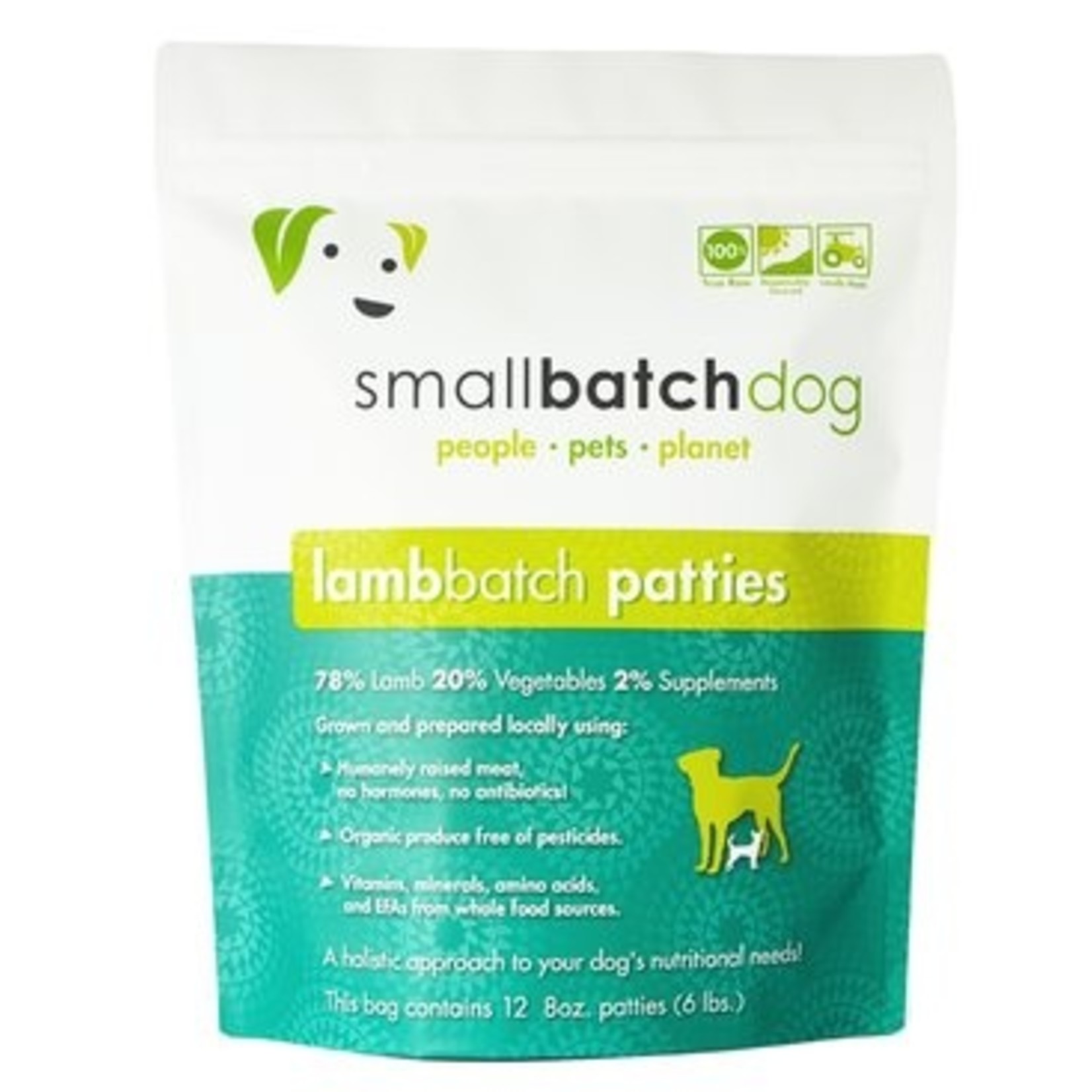 Small Batch SMALL BATCH Frozen Lamb Patties Dog 6 lbs.