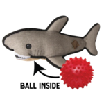 SnugArooz SnugArooz Saul the Shark with Ball Medium+ Dog Toy