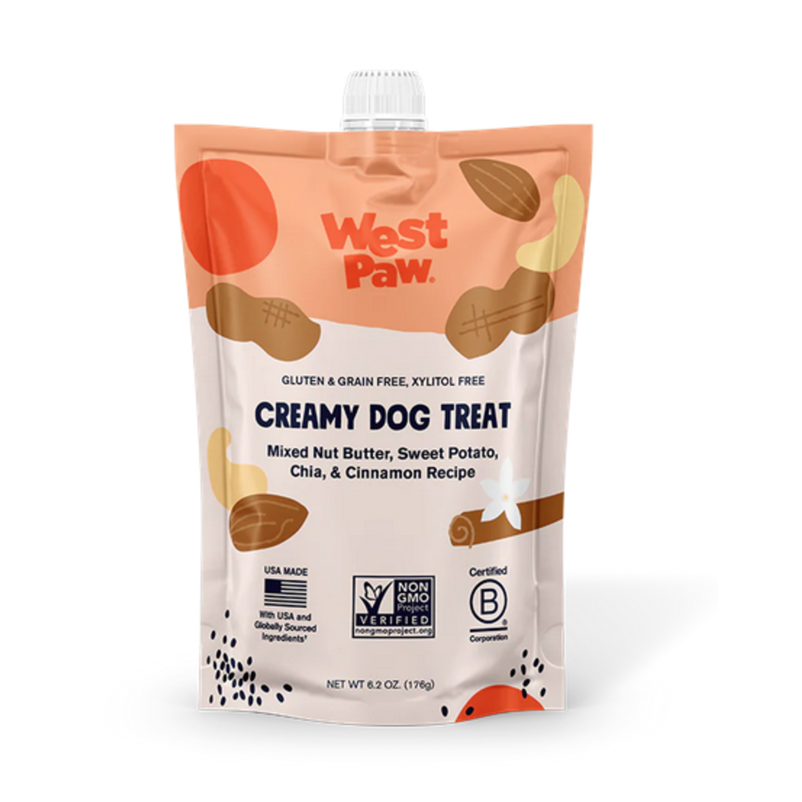 West Paw WEST PAW CREAMY SWEET POTATO & CINNAMON 6.2 OZ