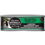 Dave's Pet Food DAVES 95% Chicken & Chicken Liver Cat Can 5.5oz