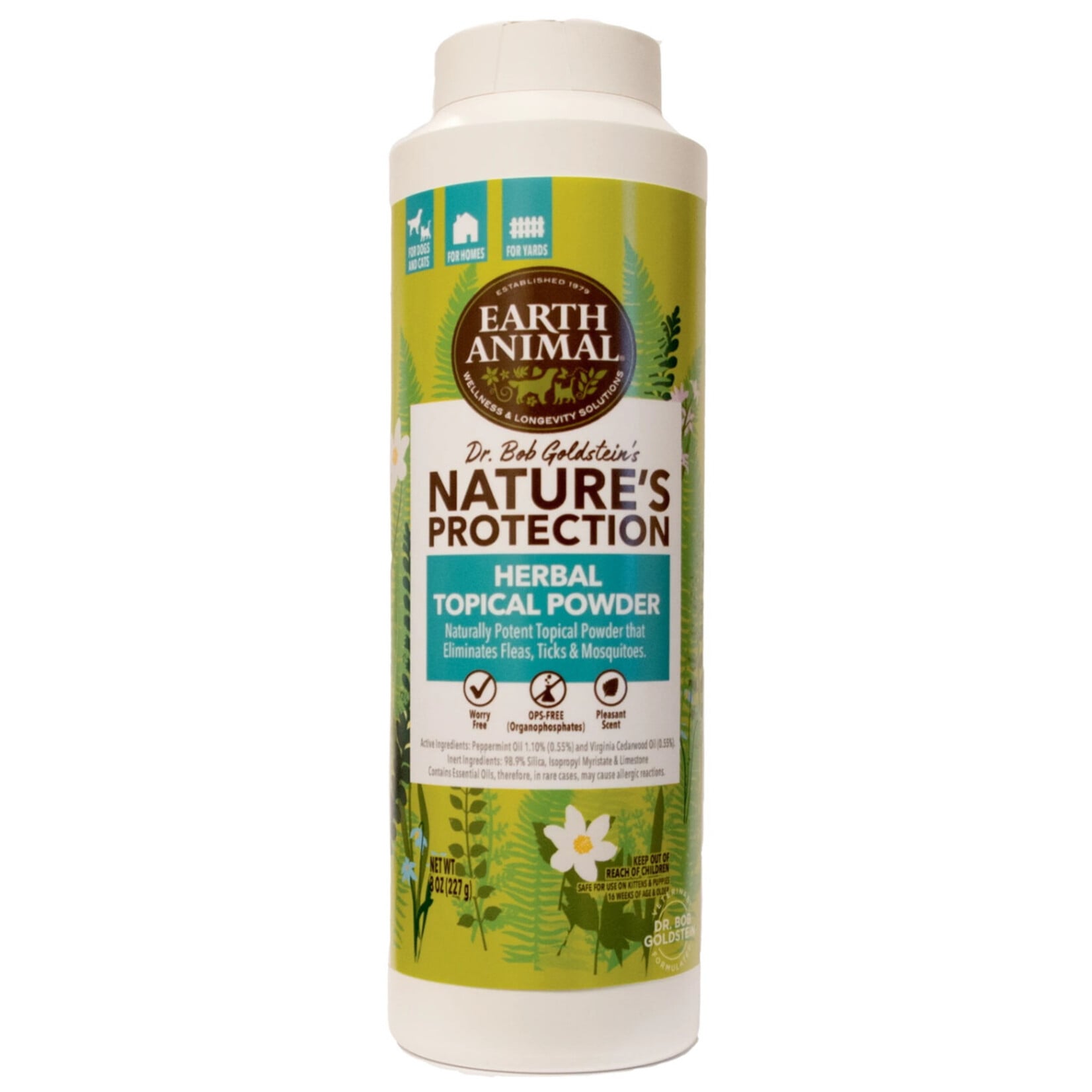 Earth Animal Earth Animal Natures Protection Flea & Tick Topical Powder 8oz
