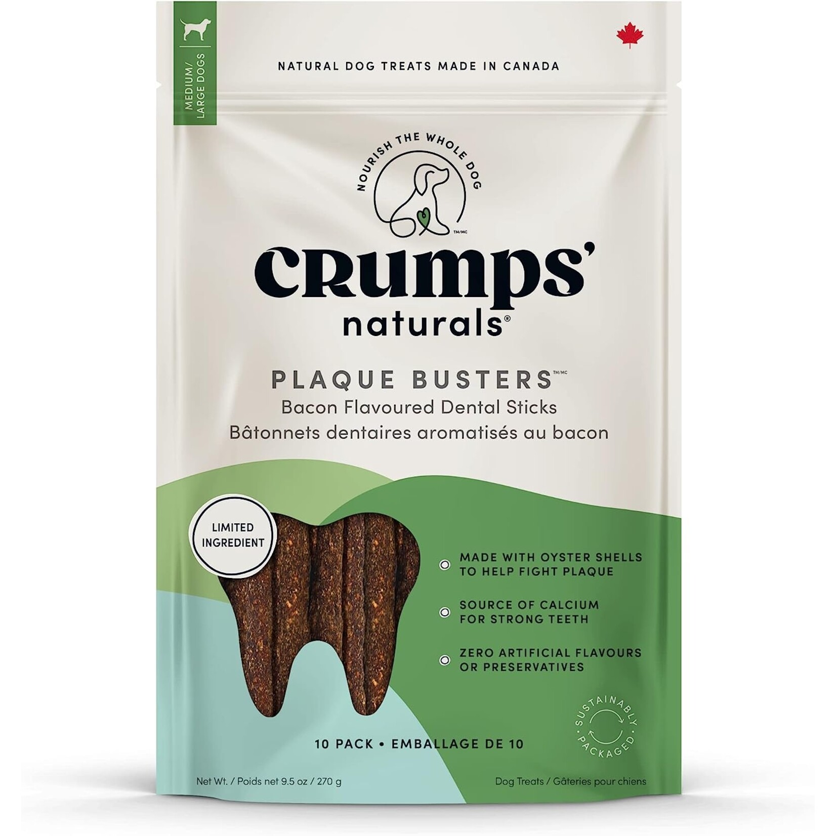 Crumps CRUMPS Plaque Busters Bacon 8pk Treat Dog