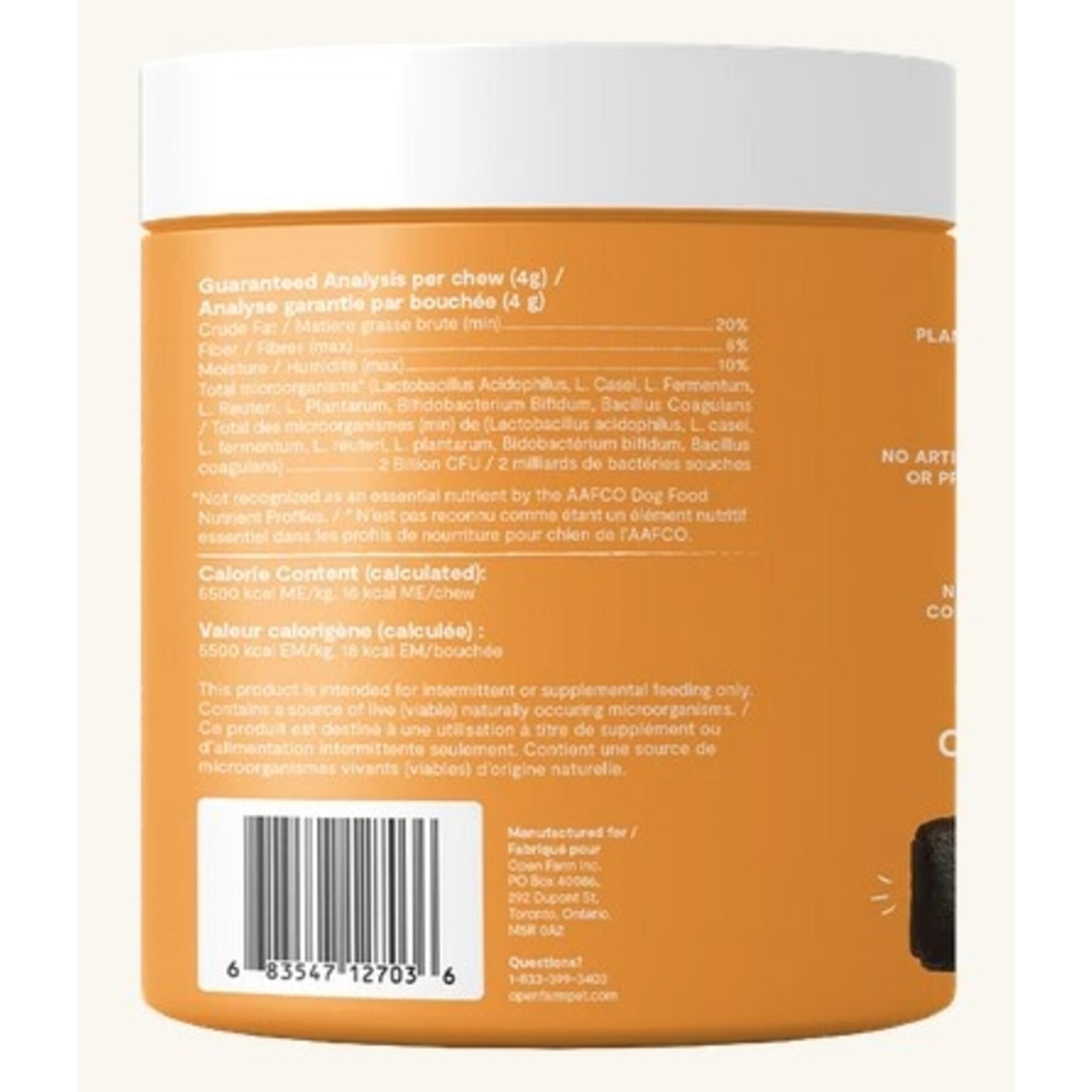 Open Farm Open Farm Probiotic Food Supplement Chews for Dogs 90 count