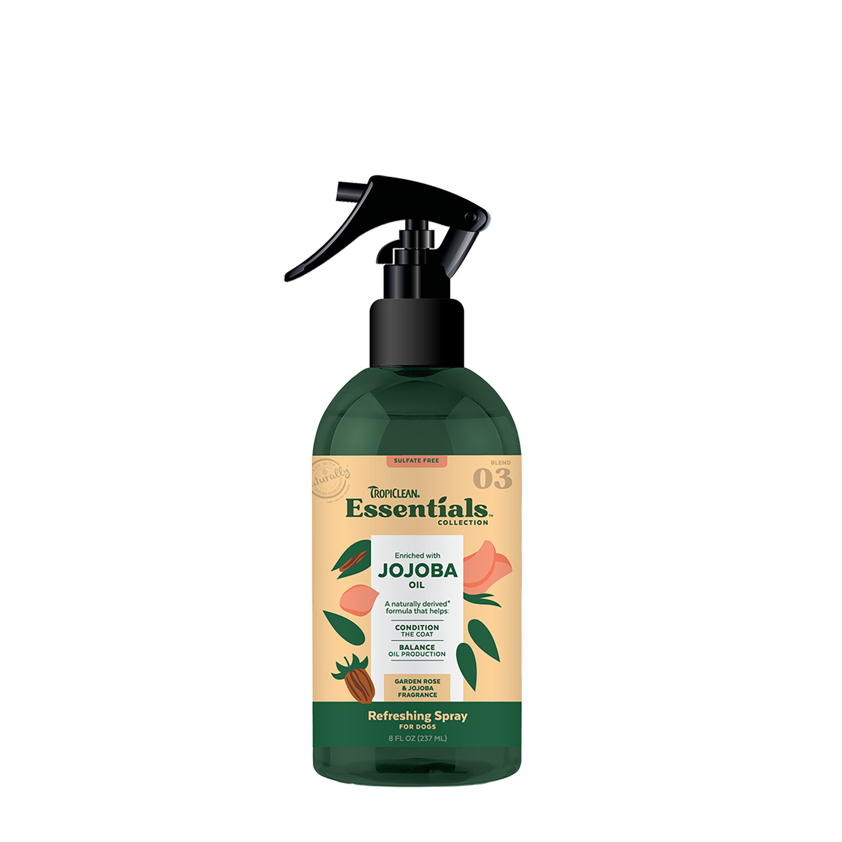 Tropiclean TROPICLEAN ESSENTIALS JOJOBA OIL DEODORIZING SPRAY 8 OZ