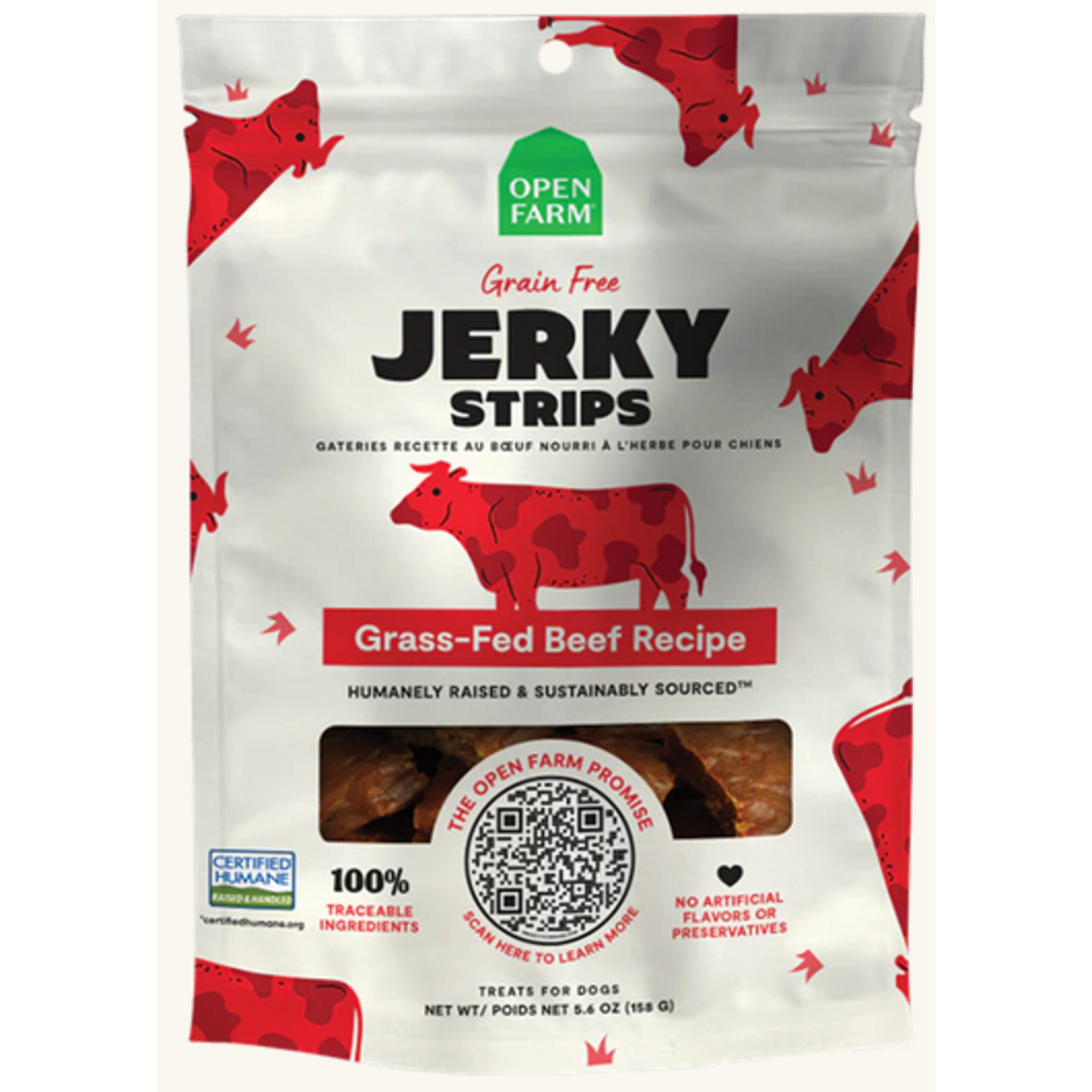Open Farm OPEN FARM GF BEEF JERKY STRIPS 5.6 OZ