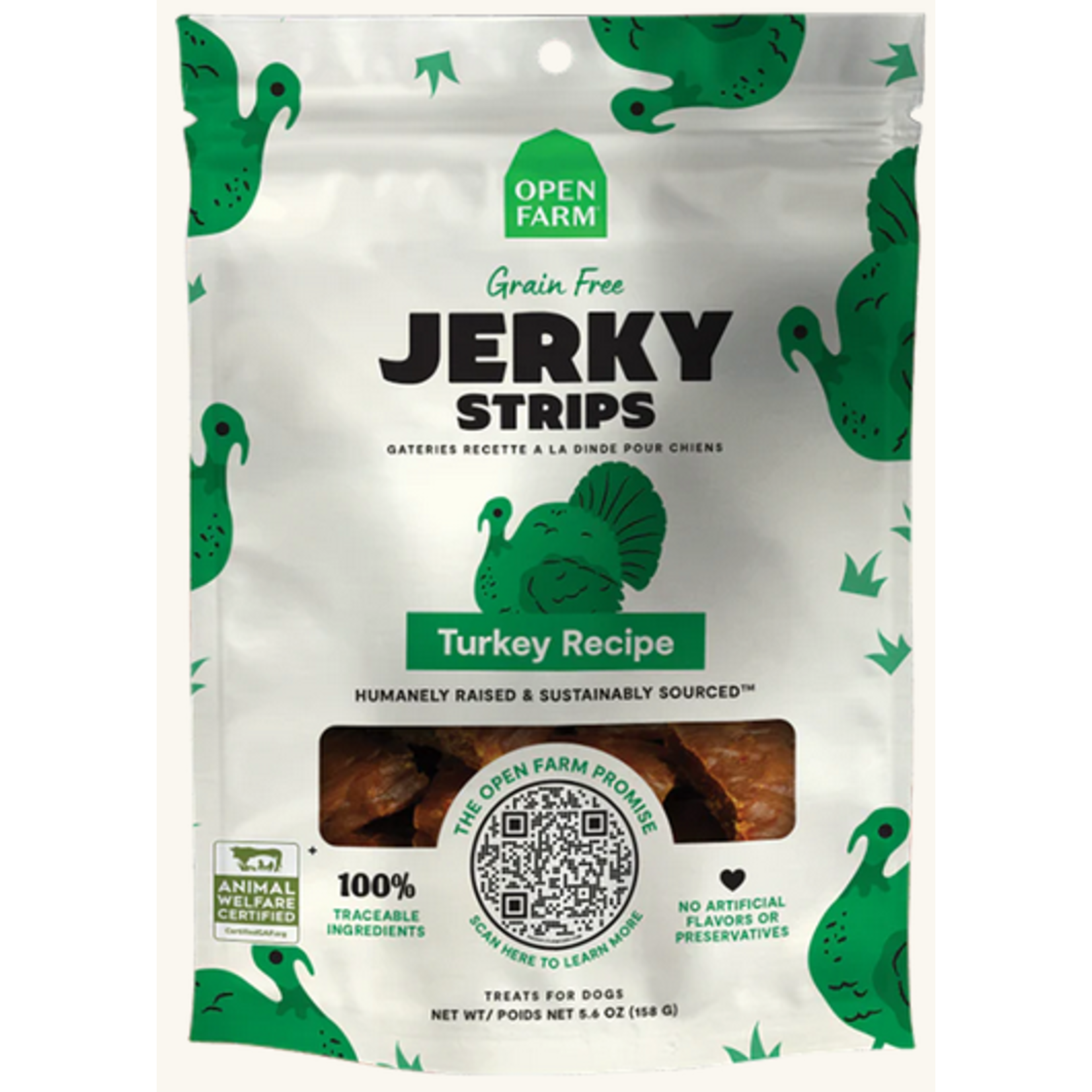 Open Farm OPEN FARM Dog Treat GF Jerky Strips Turkey 5.6oz