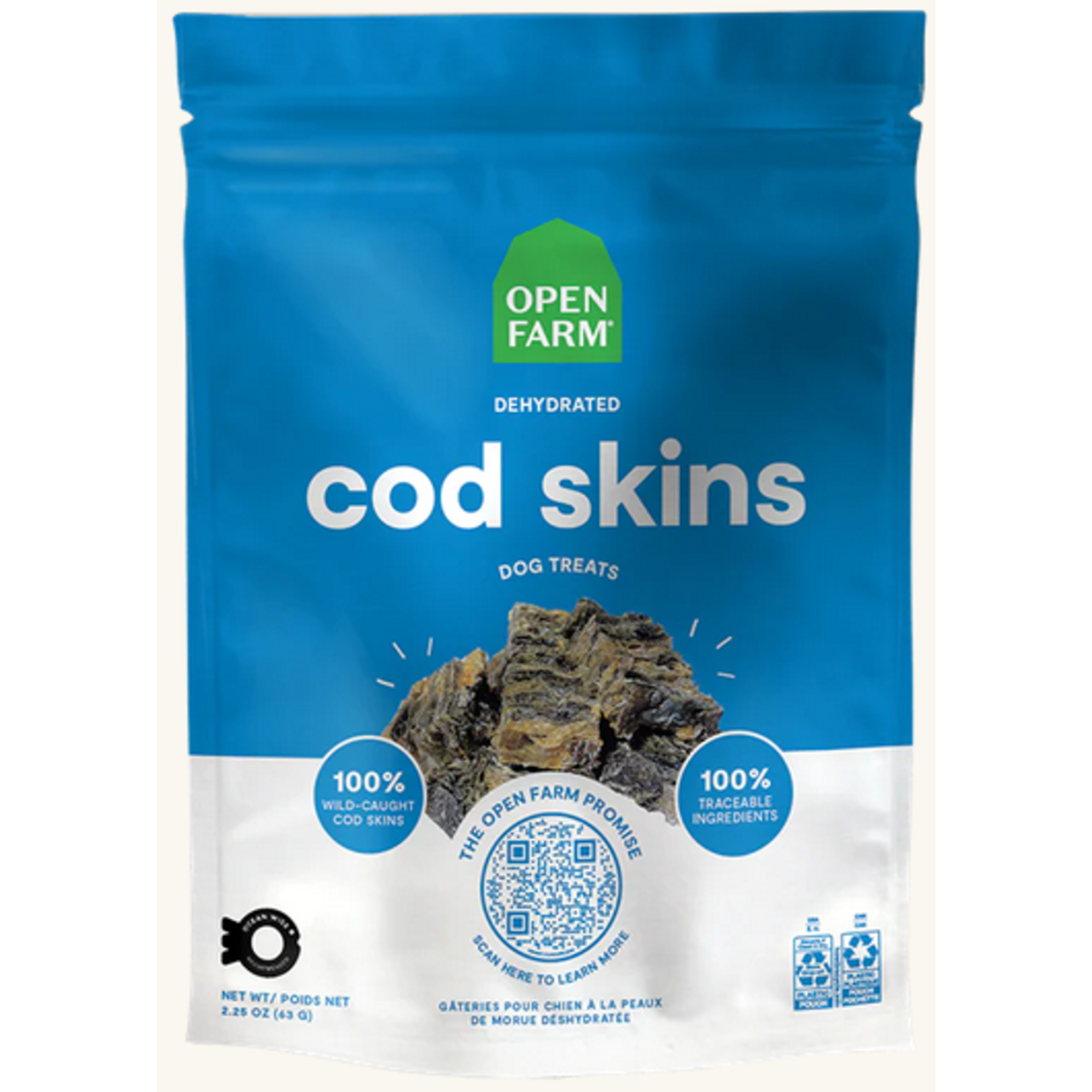 Open Farm OPEN FARM Dehydrated Cod Skin Treats Dog 2.25oz