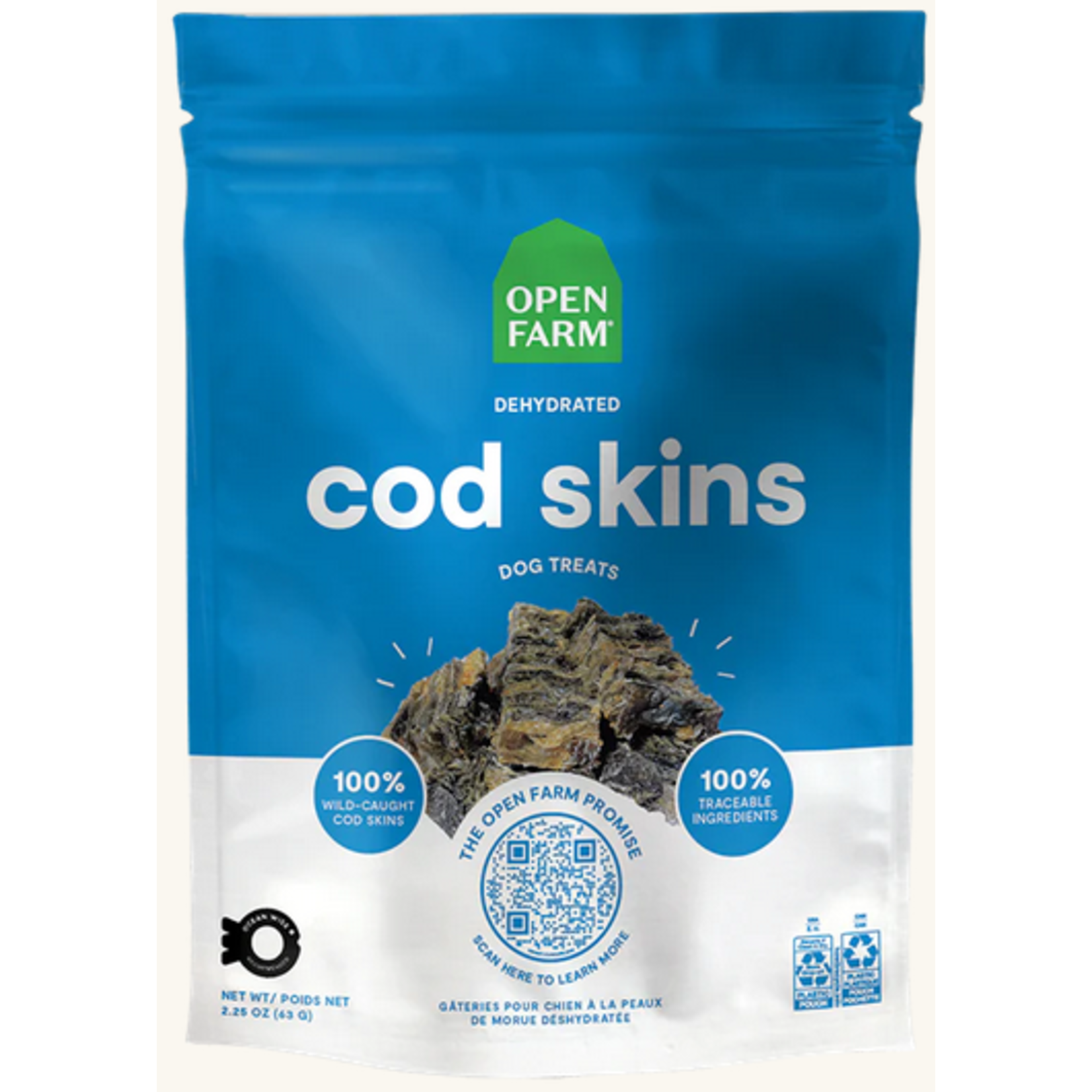 Open Farm OPEN FARM DEHYRDRATED COD SKINS 2.25 OZ