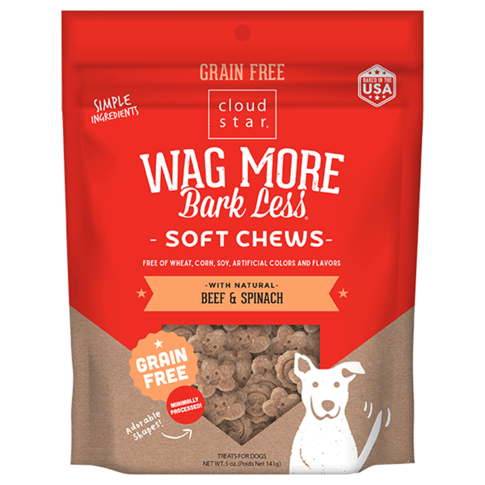 Cloud Star Wag More Soft & Chewy Grain Free Beef Dog Treats 5oz