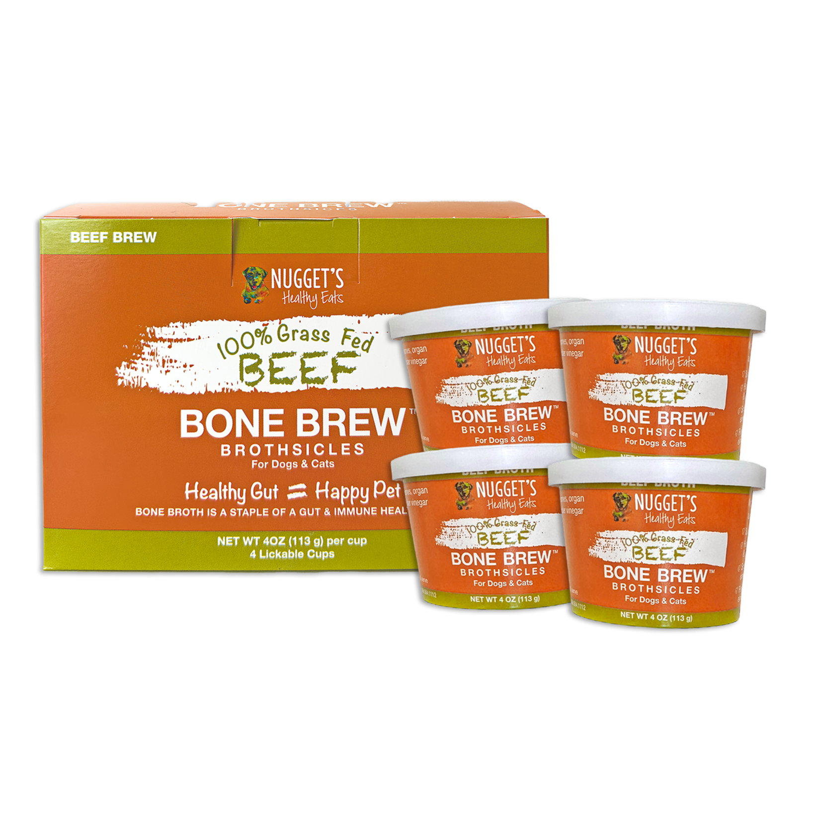 Nugget's Healthy Eats NUGGET'S Frozen Bone Brew Brothsicles Beef