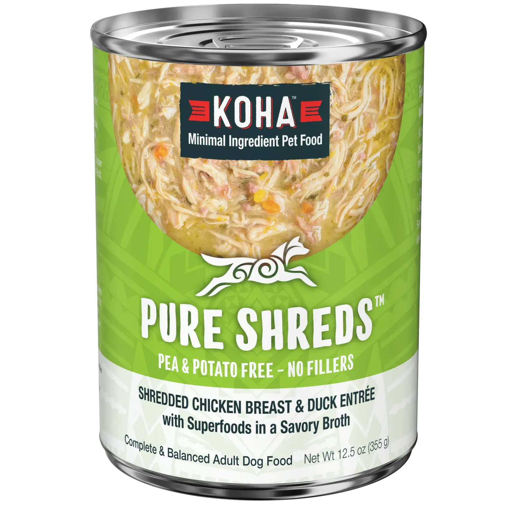 Koha KOHA Pure Shreds Chicken & Duck Entree High Protein Wet Dog Food 12.5 oz