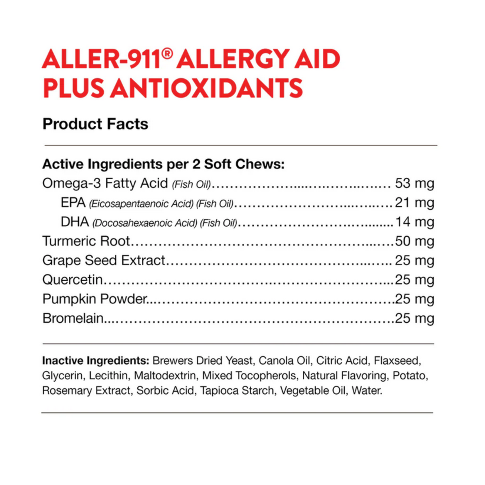 Naturvet Naturvet Aller-911 Allergy Aid with Antioxidants Soft Chews for Dogs 70 Count