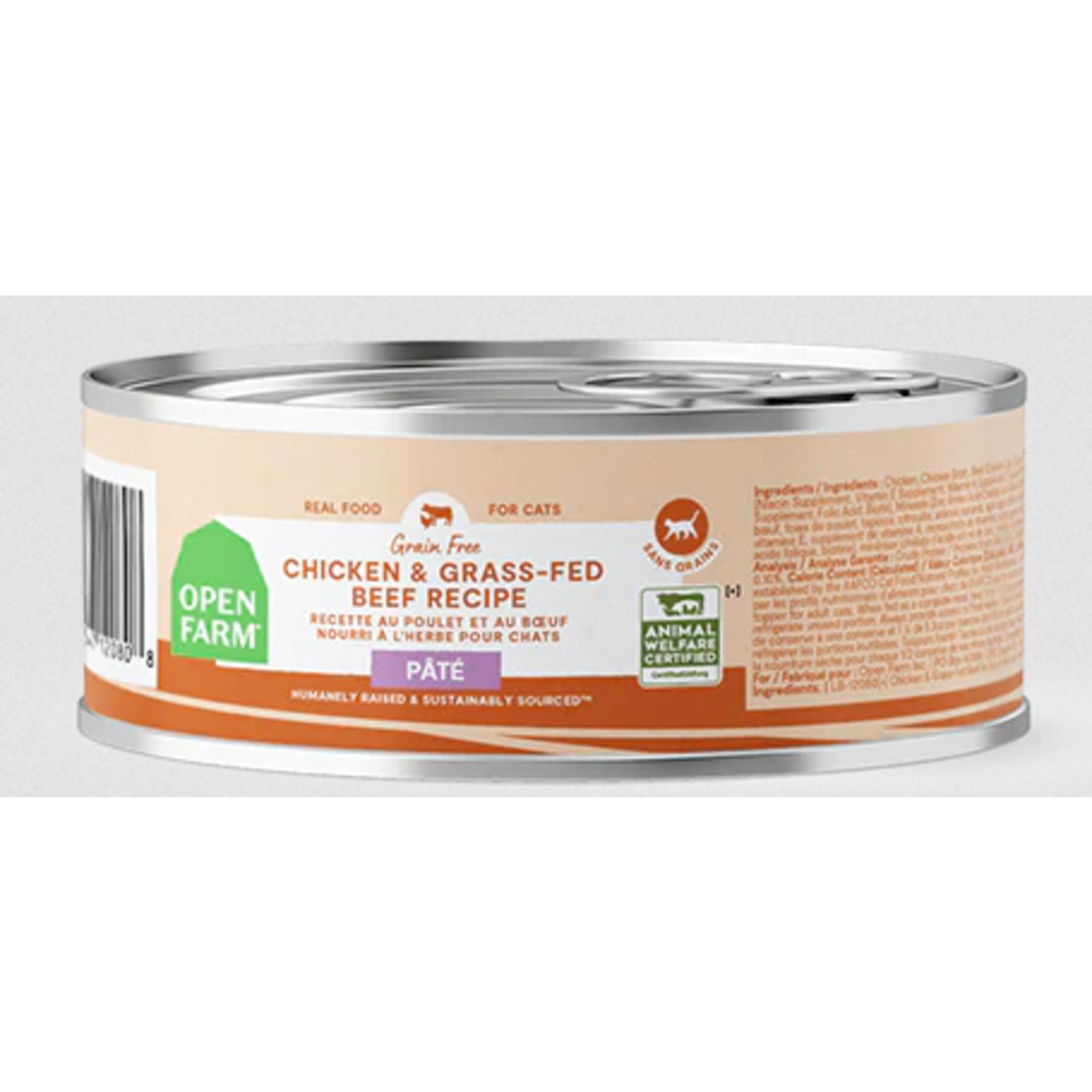 Open Farm Open Farm Grain Free Chicken & Grass-fed Beef Pate Wet Cat Food 5.3 oz