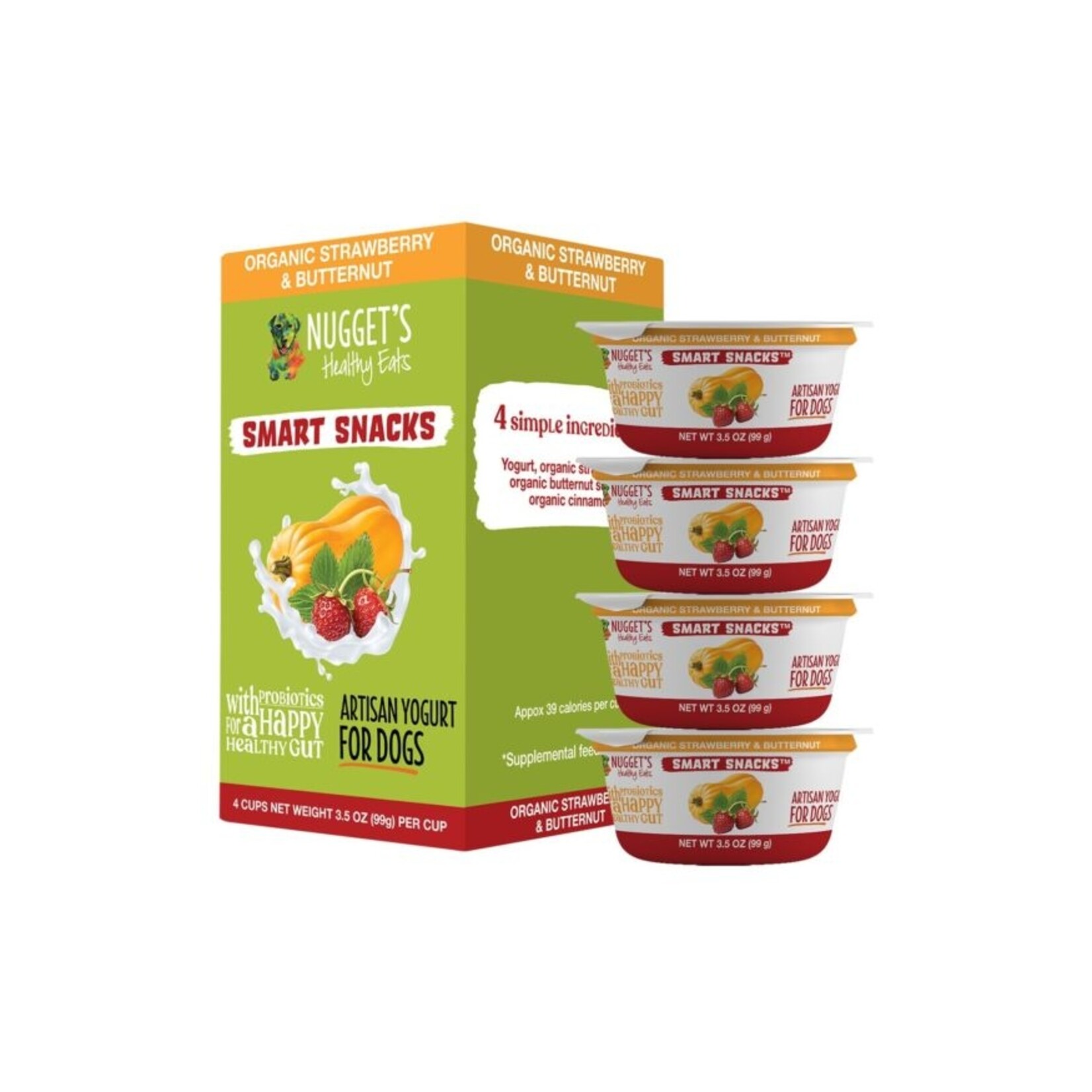 Nugget's Healthy Eats NUGGET'S Frozen Yogurt Strawberry Butternut 4x3.5oz Pack