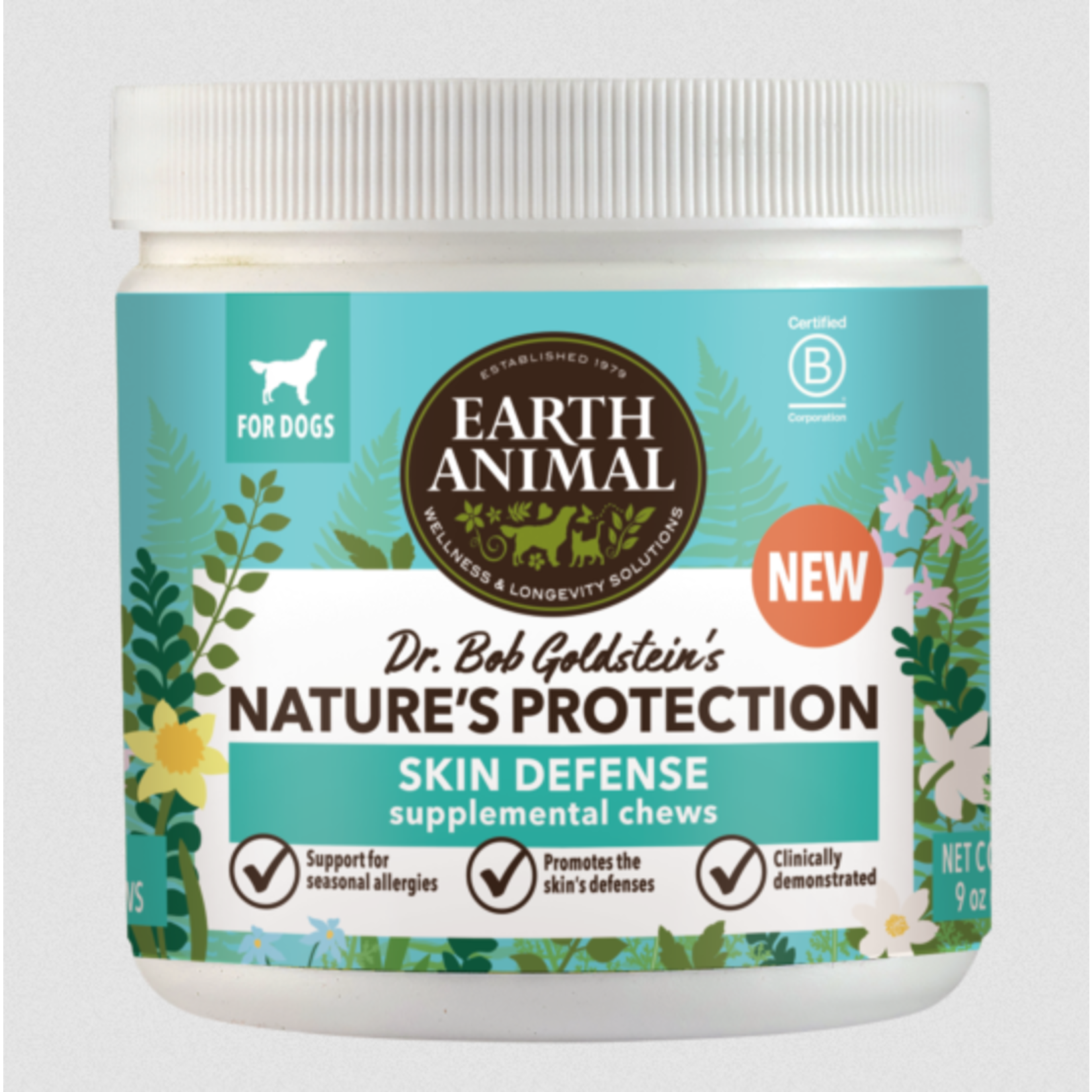 Earth Animal EA Natures Protection Flea & Tick Skin Defense Chews Dog 90ct