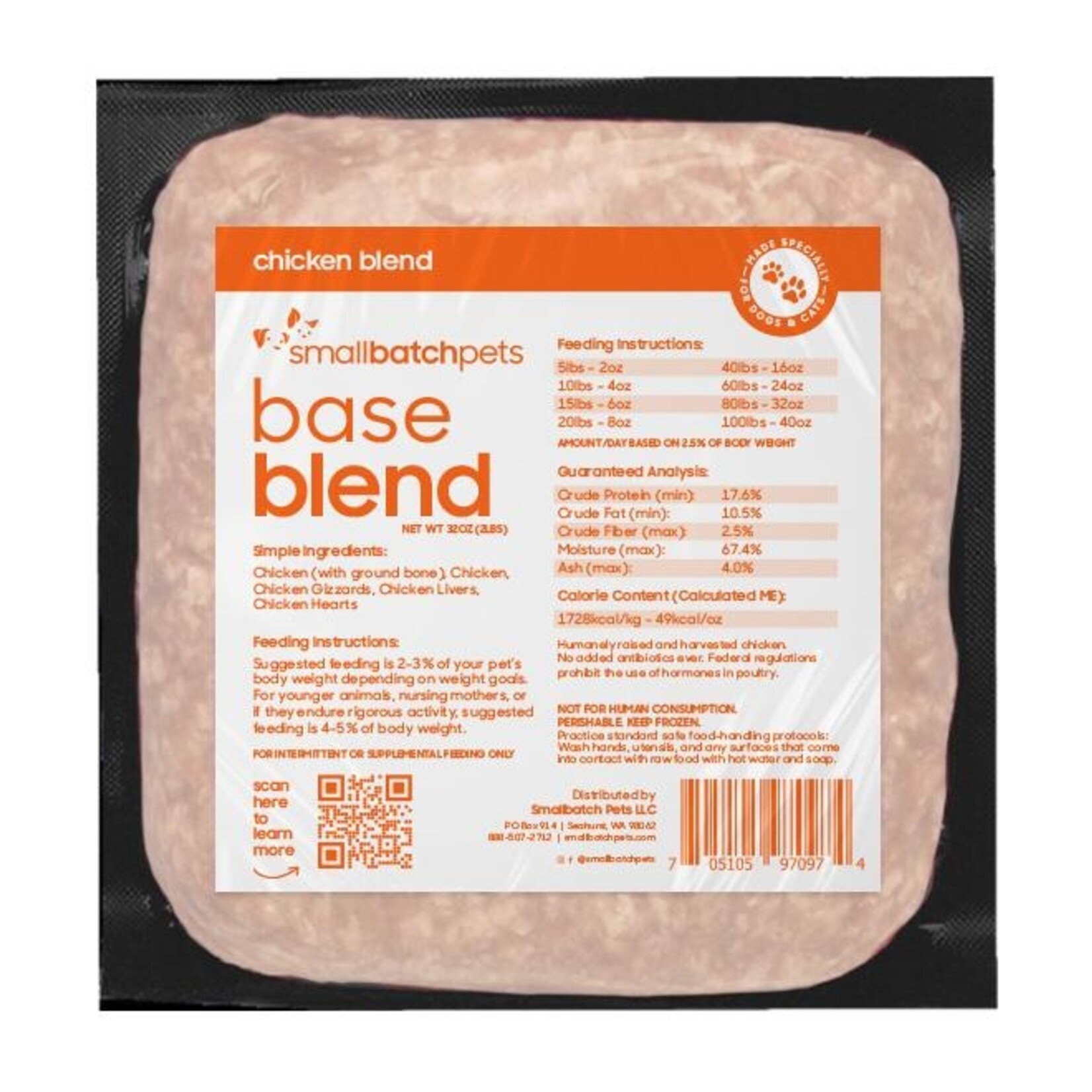 Smallbatch SMALL BATCH Frozen Chicken Base Blend 2#