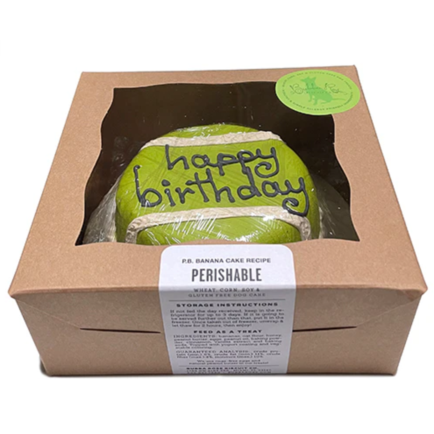 Bubba Rose Biscuit Co Bubba Rose Frozen HBD Tennis Ball PB & Banana Cake Dog