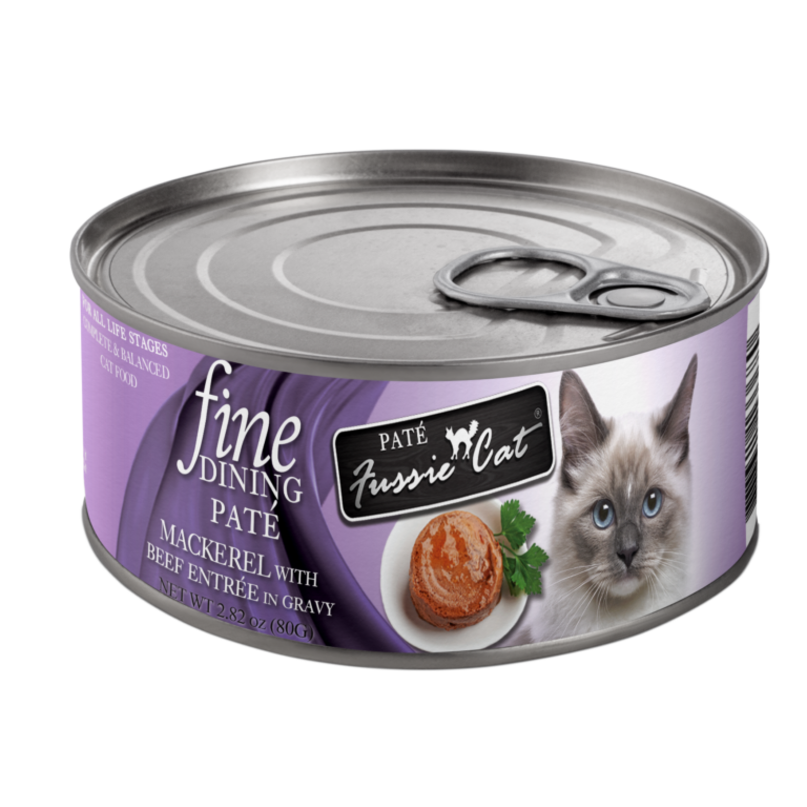 Fussie Cat FUSSIE Fine Dining Pate Mackerel Beef Cat Can 2.82oz