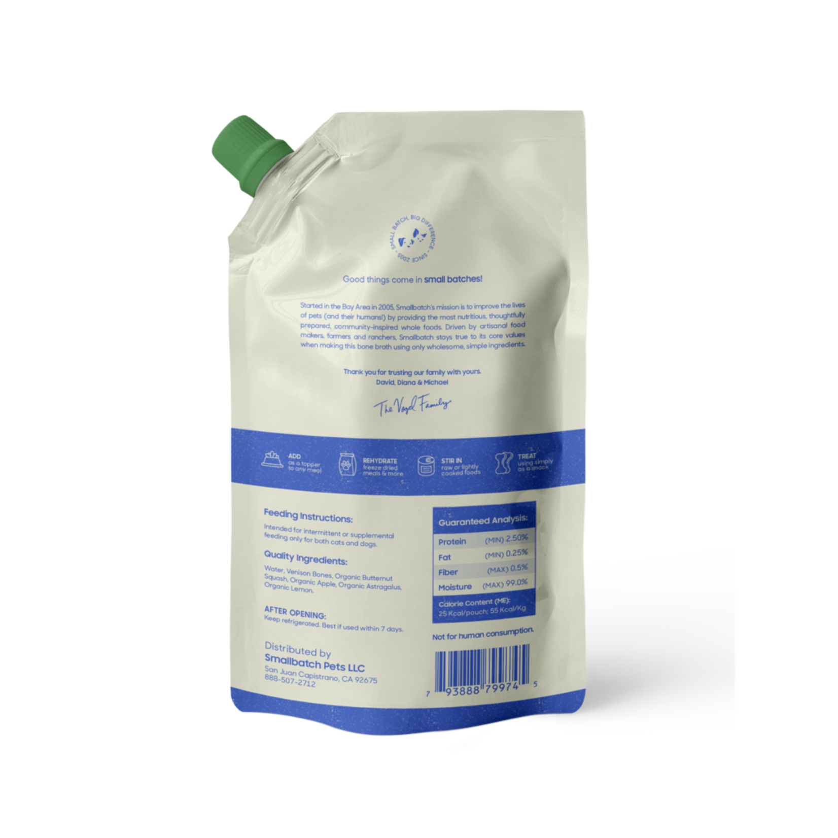 Smallbatch Smallbatch Shelf Stable Venison Bone Broth for Dogs 16 oz