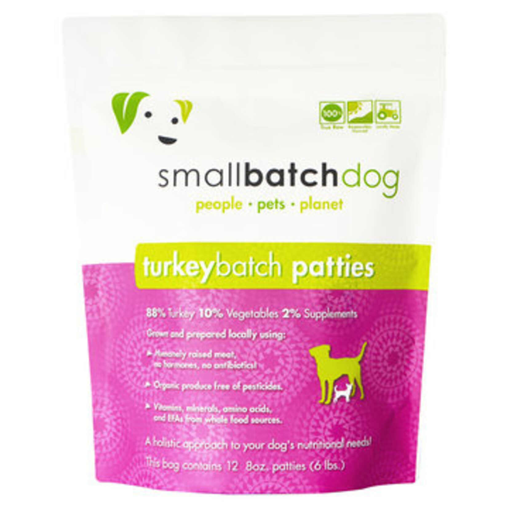 Smallbatch Small Batch Frozen Raw TurkeyBatch Patties Dog 6#