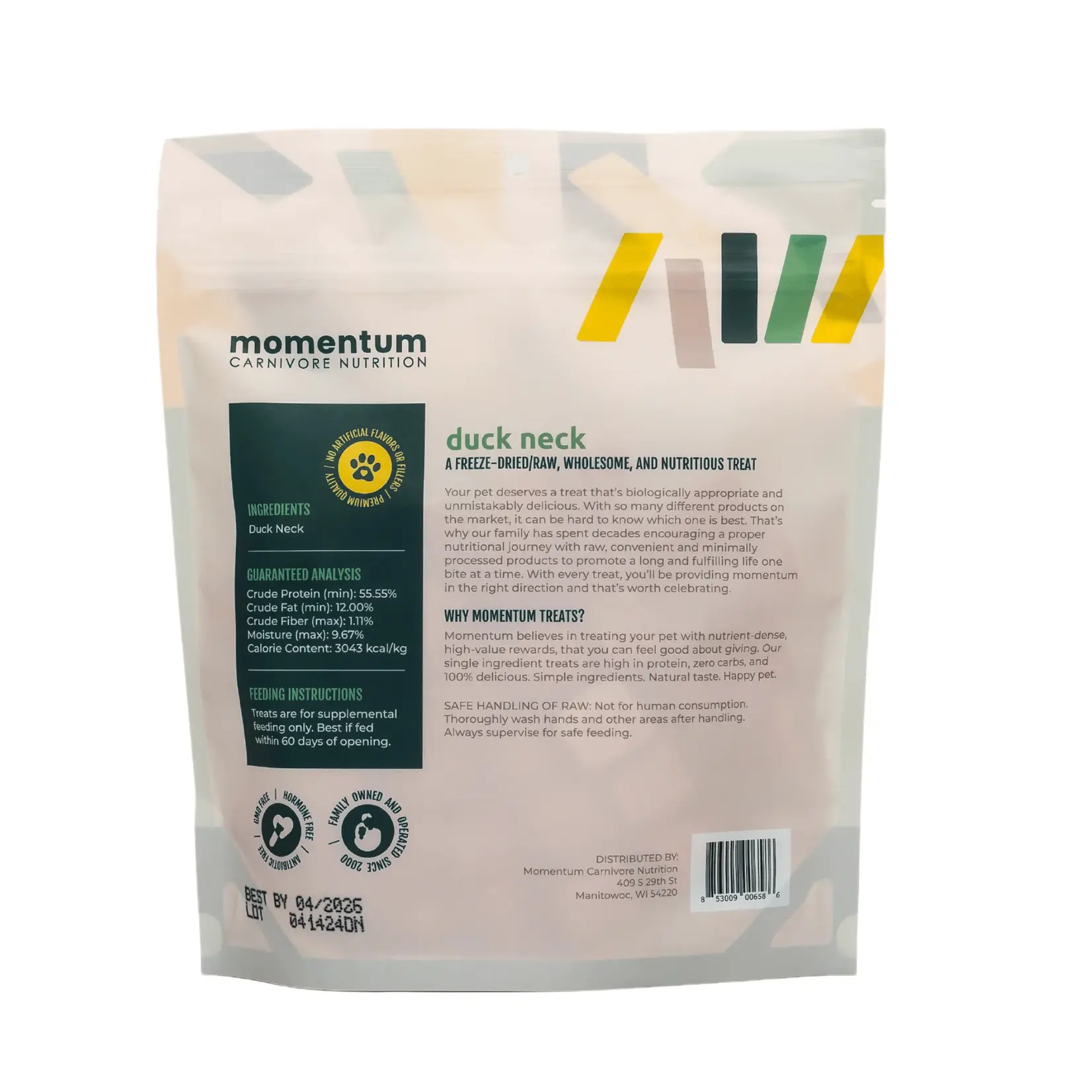 Momentum Momentum Single Ingredient Freeze Dried Duck Neck Dog & Cat Treats, 3 oz