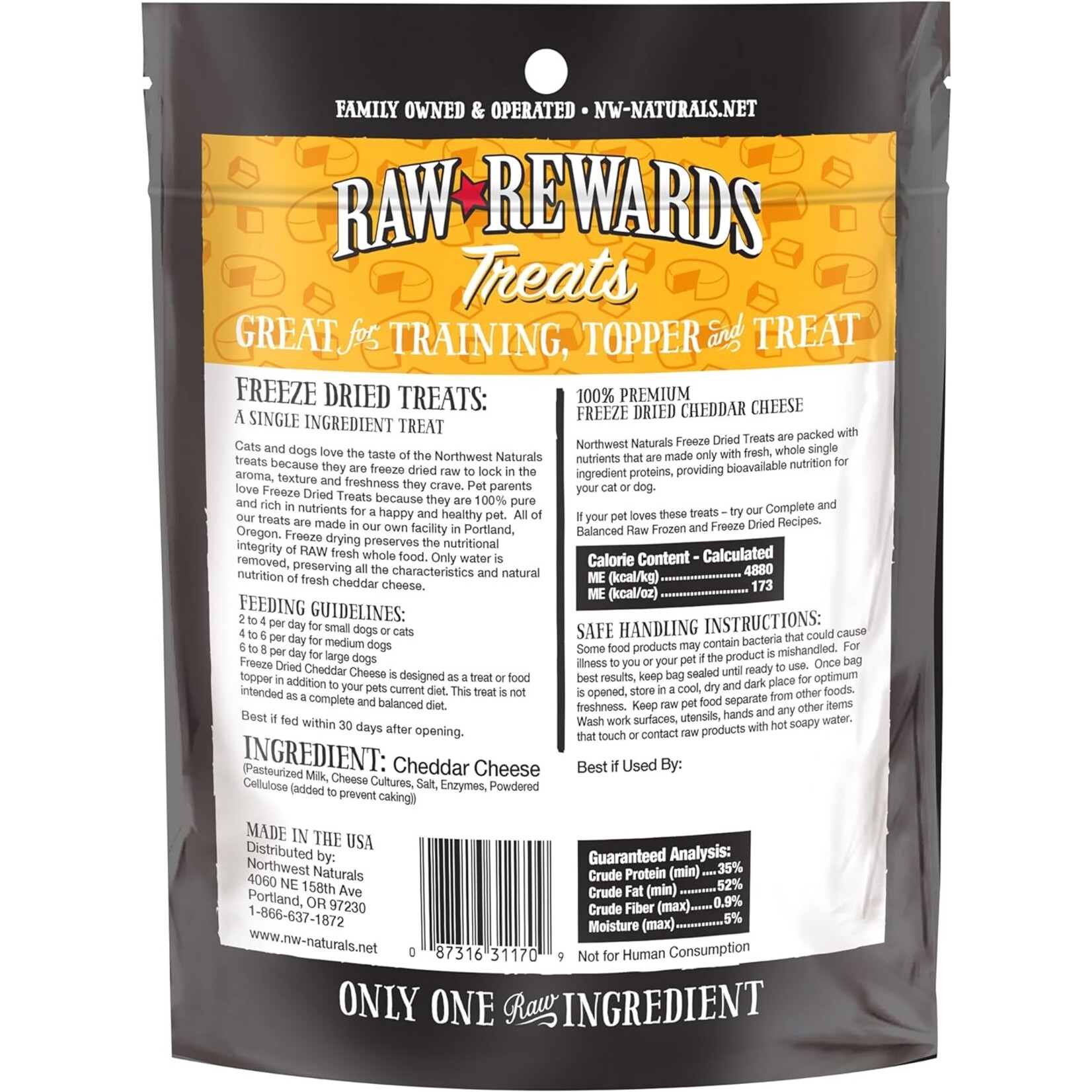 Northwest Naturals NORTHWEST NATURALS FREEZE DRIED CHEDDAR CHEESE 6 OZ