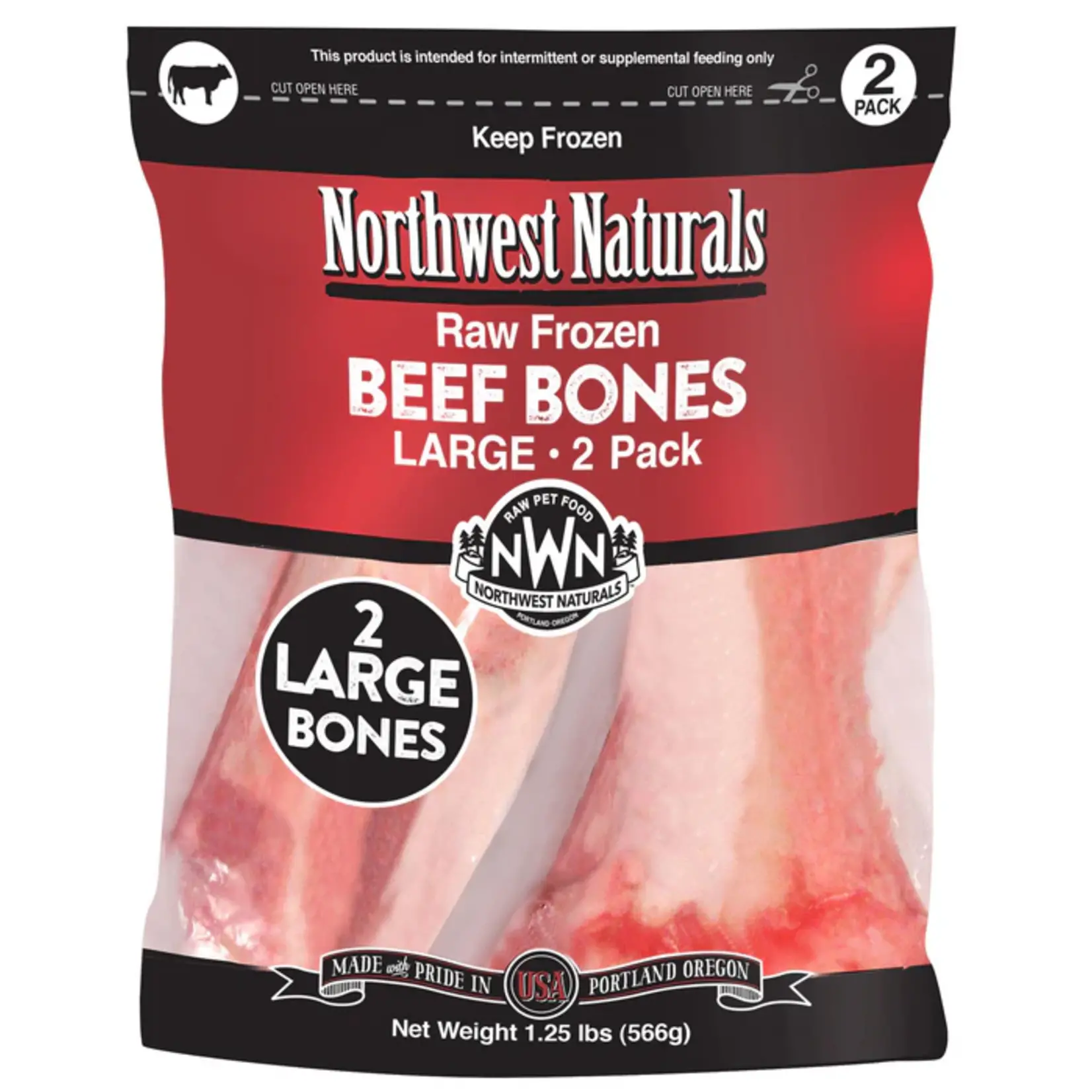 Northwest Naturals NWN Frozen Large Bones 6-8" 1.25# 2pk