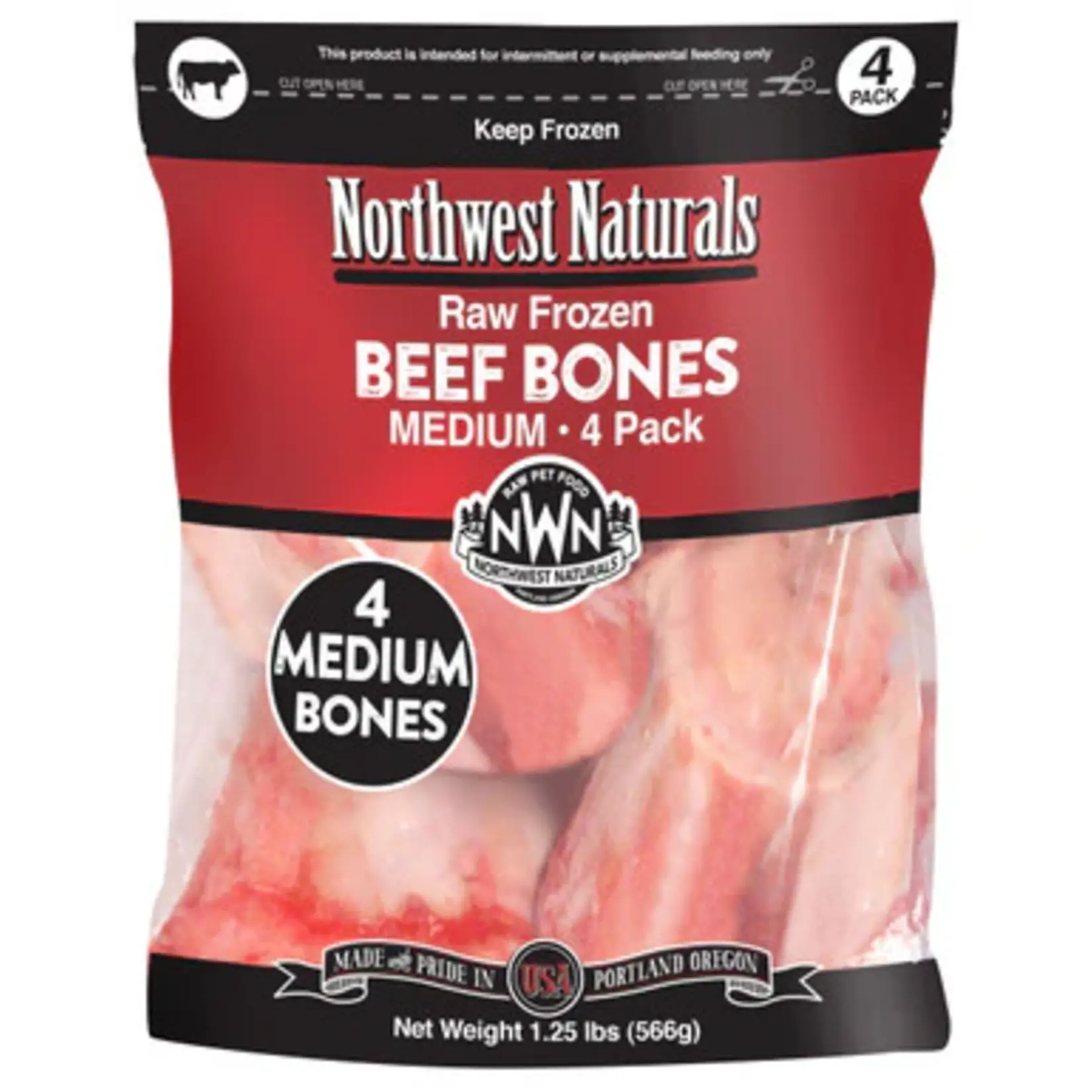 Northwest Naturals NWN Frozen Medium Bones 3-5" 1.25# 4 Pack