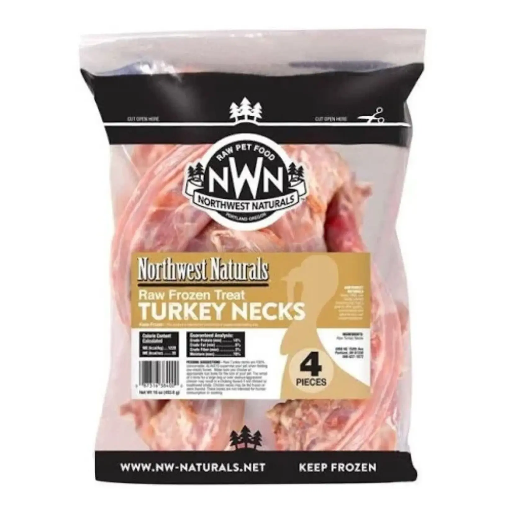 Northwest Naturals Northwest Naturals Frozen Raw Bones Turkey Necks 4ct