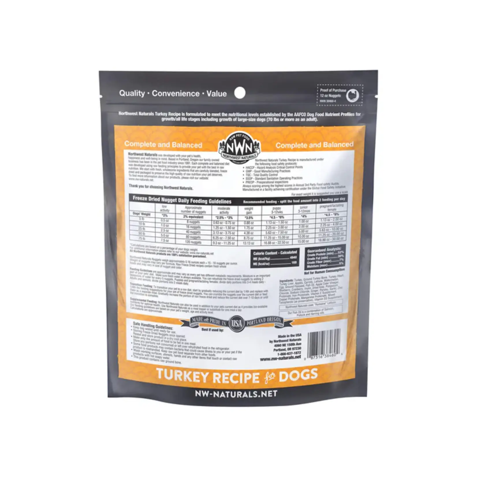 Northwest Naturals Northwest Naturals Freeze Dried Raw Nuggets Turkey 12oz Dog