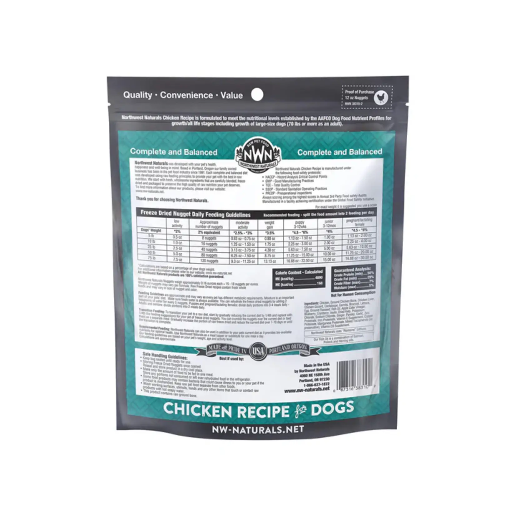 Northwest Naturals Northwest Naturals Freeze Dried Raw Nuggets Chicken Dog 12oz