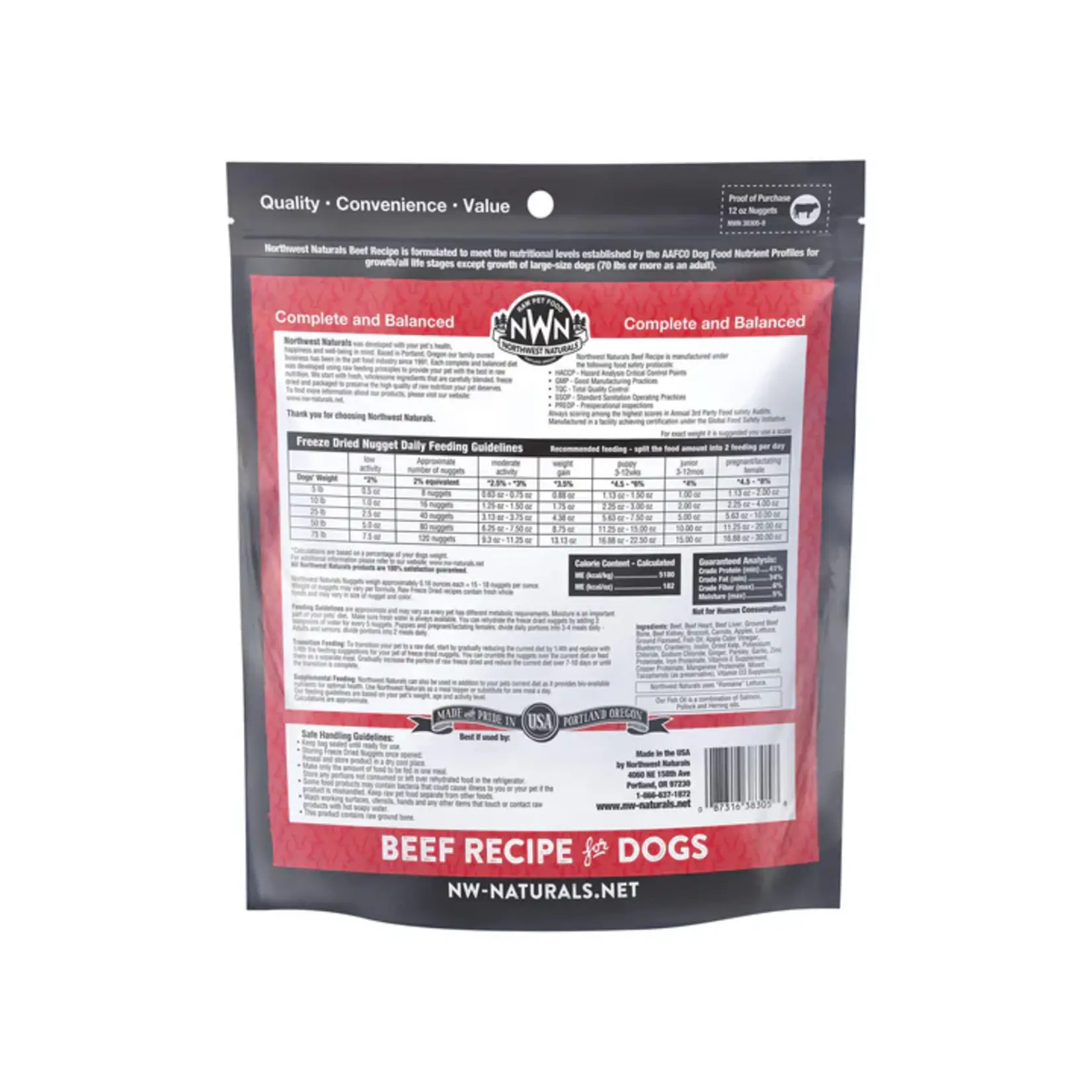 Northwest Naturals Northwest Naturals Freeze Dried Raw Nuggets Beef 12oz Dog