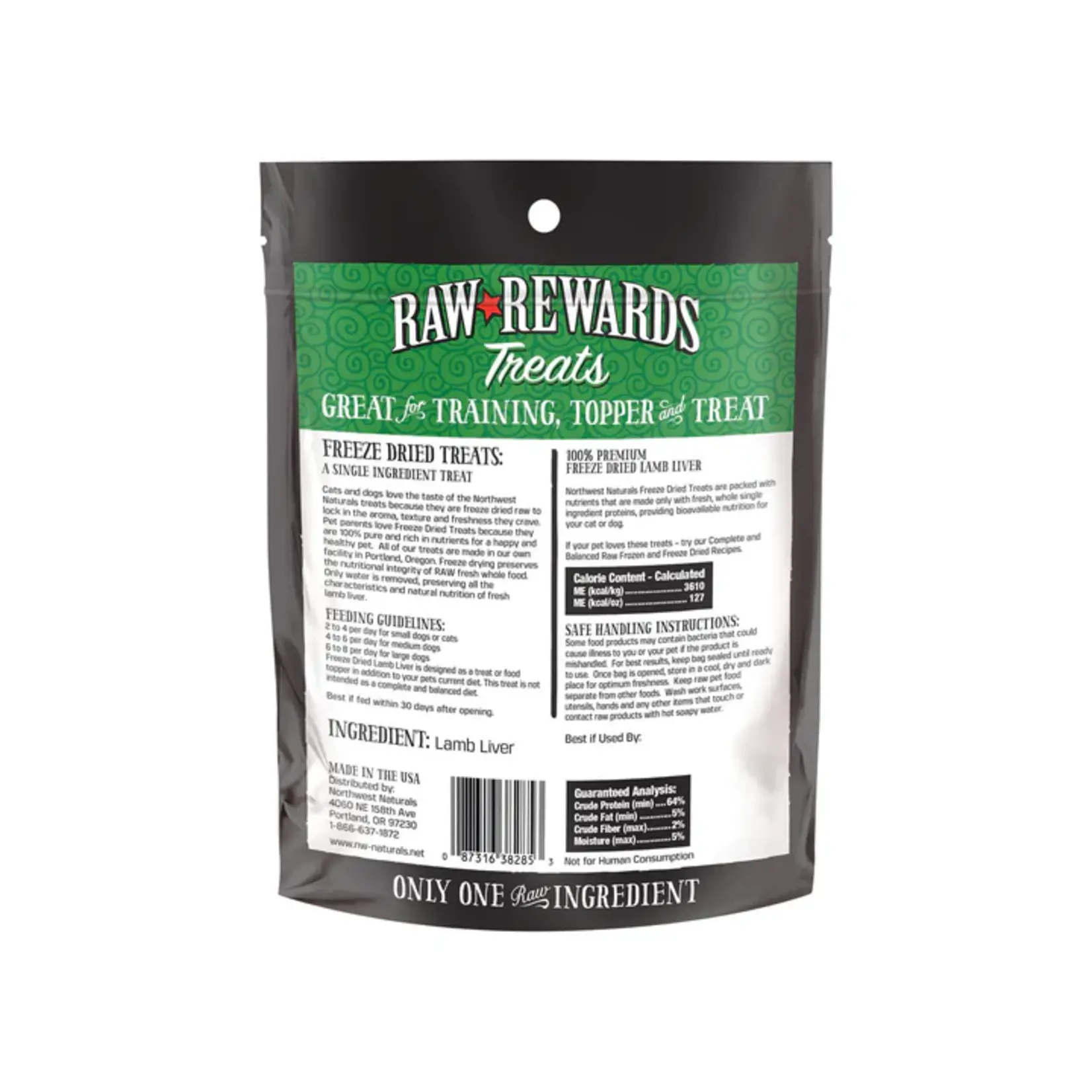 Northwest Naturals Northwest Naturals Freeze Dried Dog & Cat Treat Lamb Liver 3oz