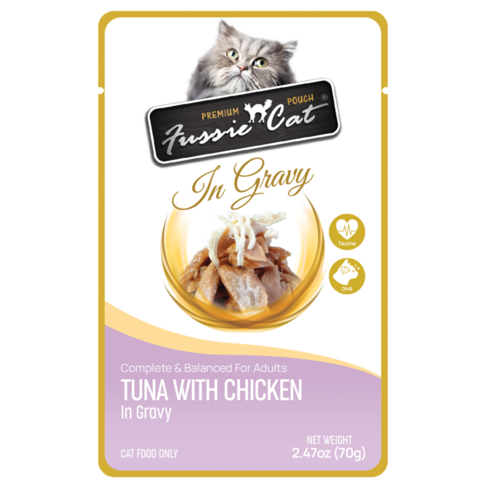 Fussie Cat FUSSIE Tuna Chicken Pouch GRAVY 2.47oz