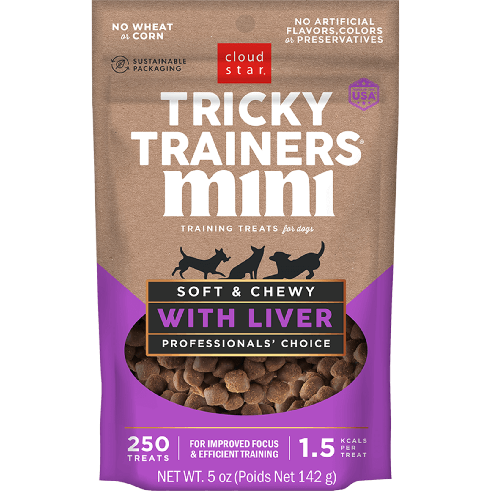 Cloud Star BB Tricky Trainers Mini Liver Dog Treats 5oz