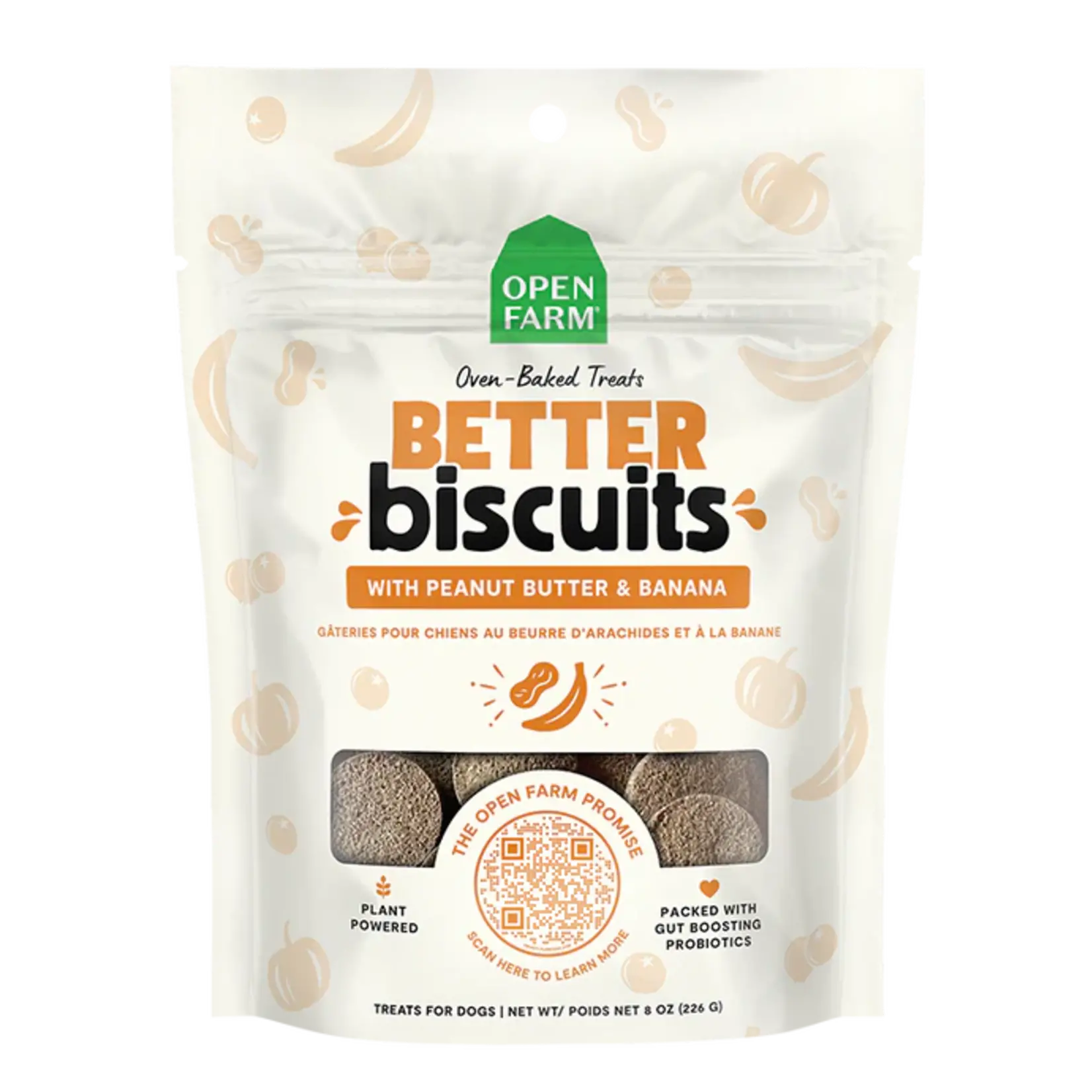 Open Farm OPEN FARM BETTER BISCUITS PB & BANANA 8 OZ