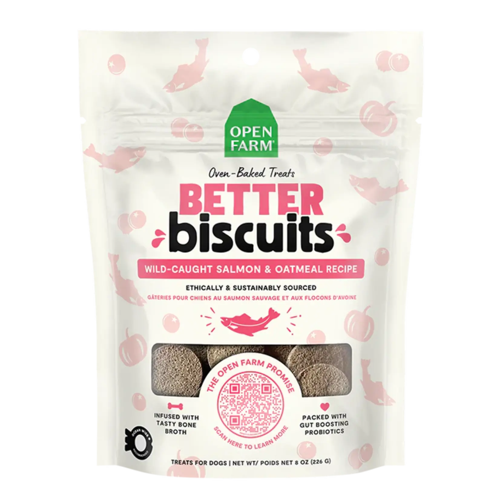 Open Farm Open Farm Better Biscuits Wild-Caught Salmon & Oatmeal Dog Treats, 8 oz