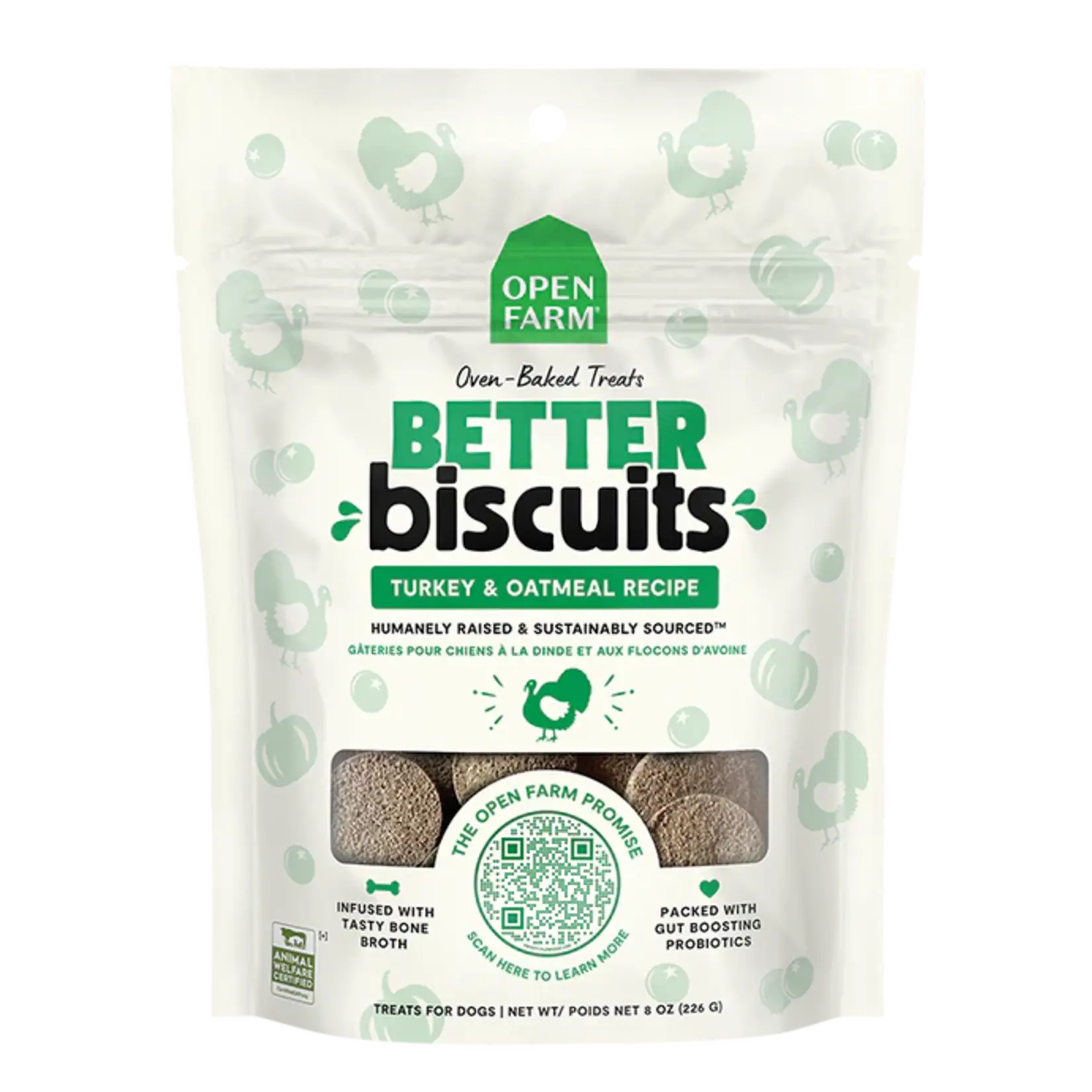 Open Farm OPEN FARM Better Biscuits Turkey & Oatmeal Dog Treat 8oz