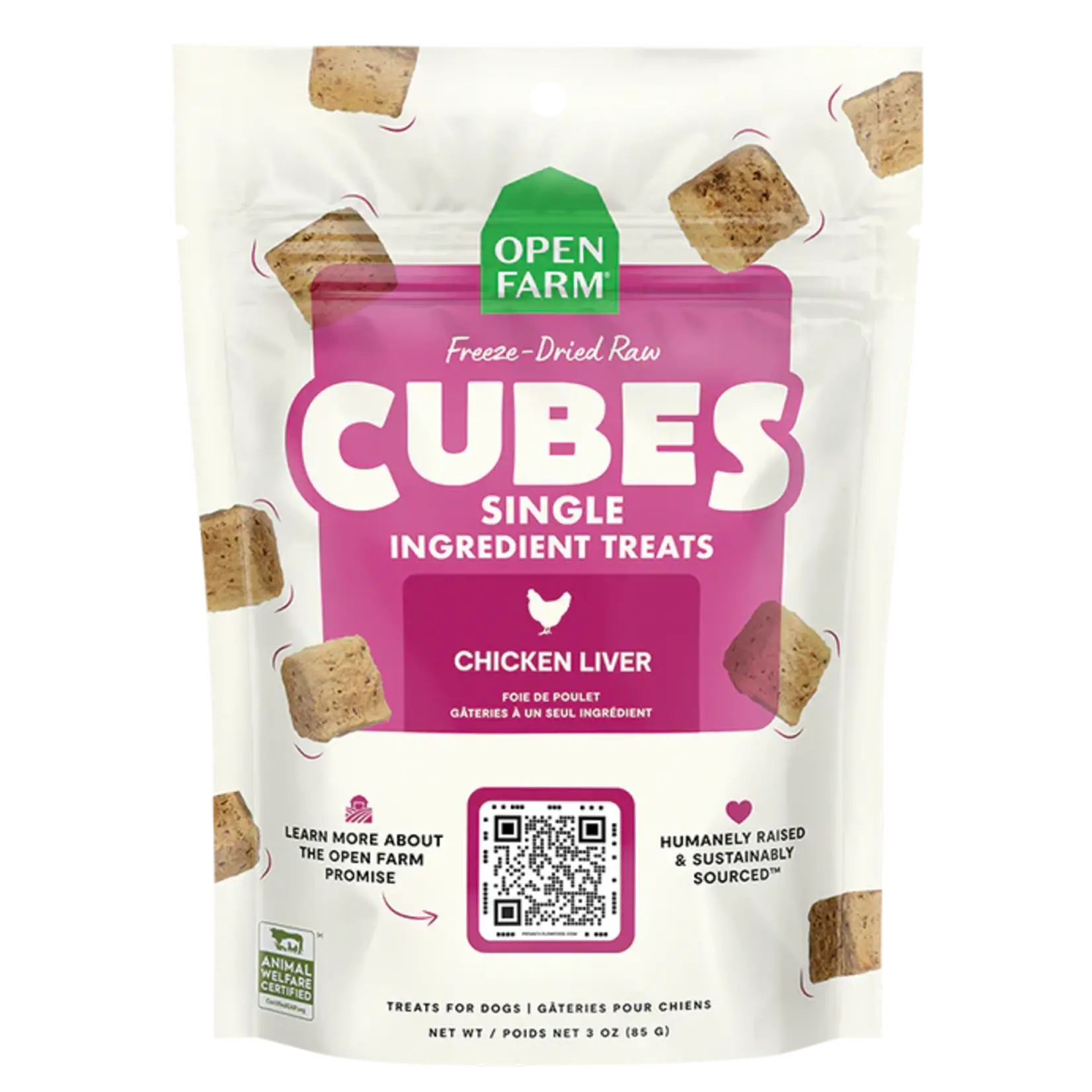 Open Farm OPEN FARM FD Chicken Liver Cubes Dog Treat 3oz