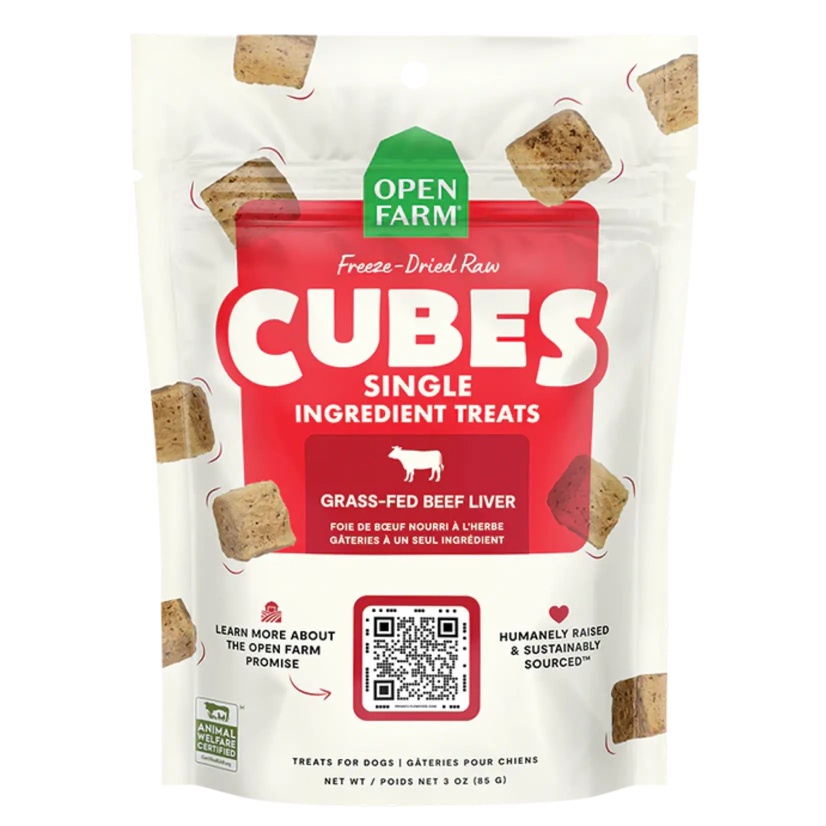 Open Farm OPEN FARM FD Beef Liver Cubes Dog Treat 3oz