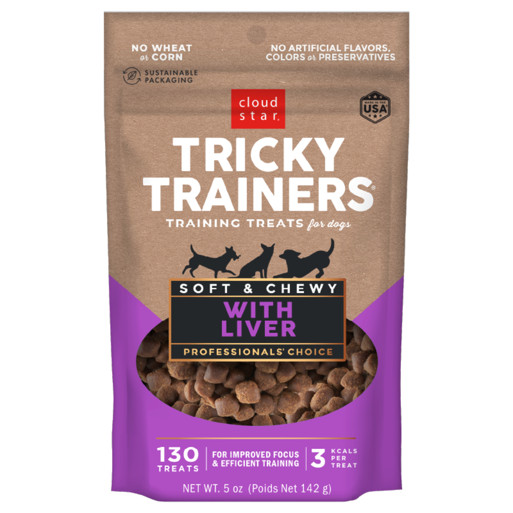 Cloud Star BB GF Tricky Trainers Liver Dog Treats 5oz